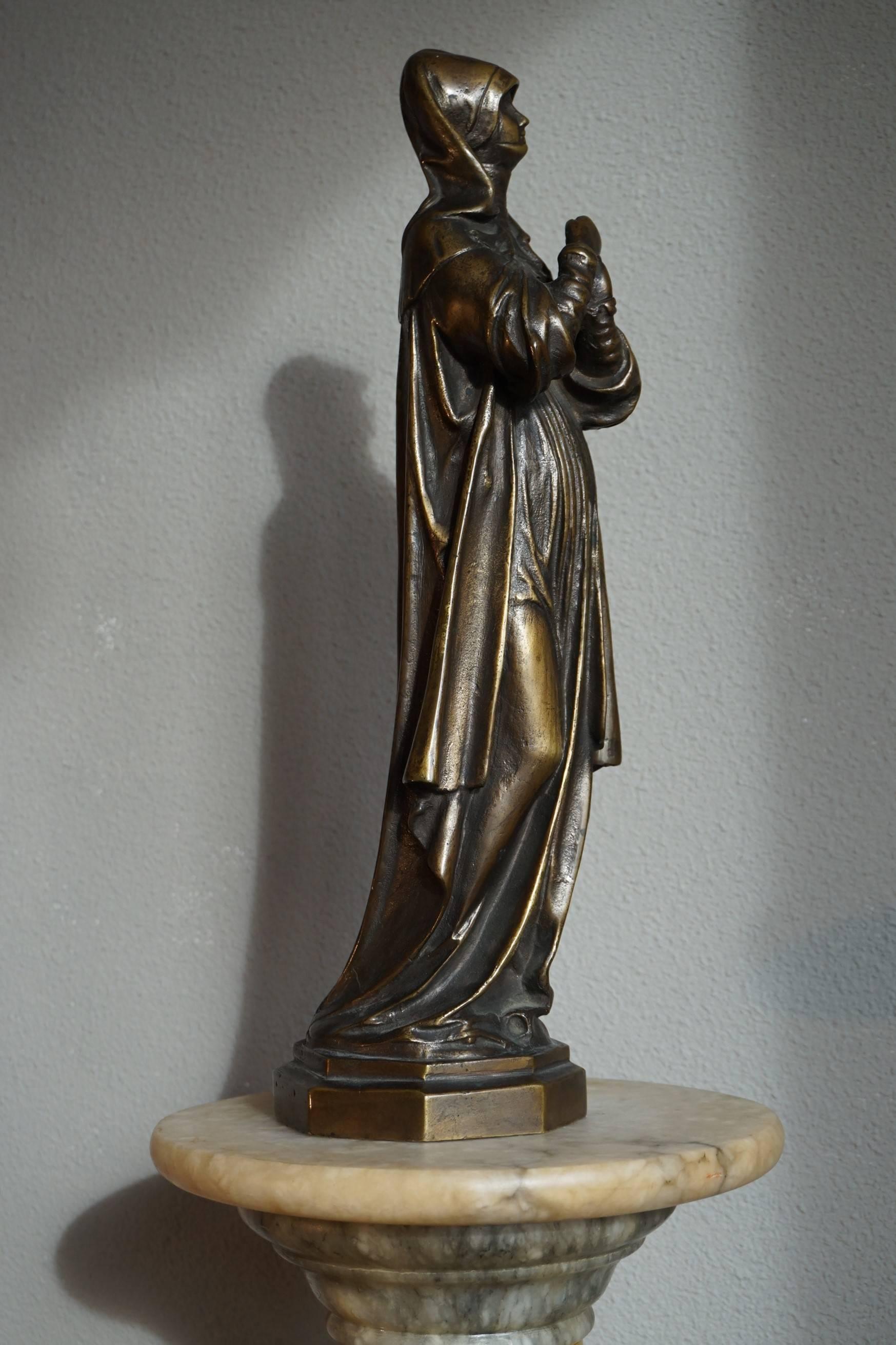 Early 20th Century Bronze Statuette Sculpture of Saint Teresa of Avila, Spain In Excellent Condition In Lisse, NL