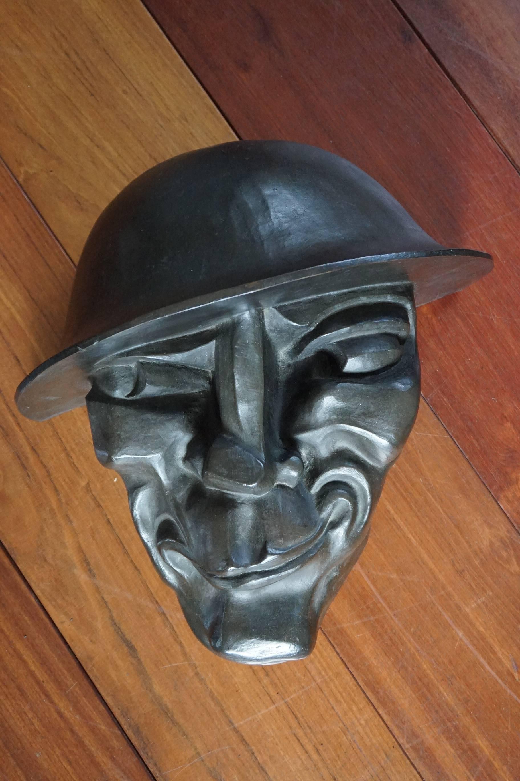 Art Deco Hollywood MGM Silent War Movie the Big Parade Memorabilia Karl Dane Bronze Mask