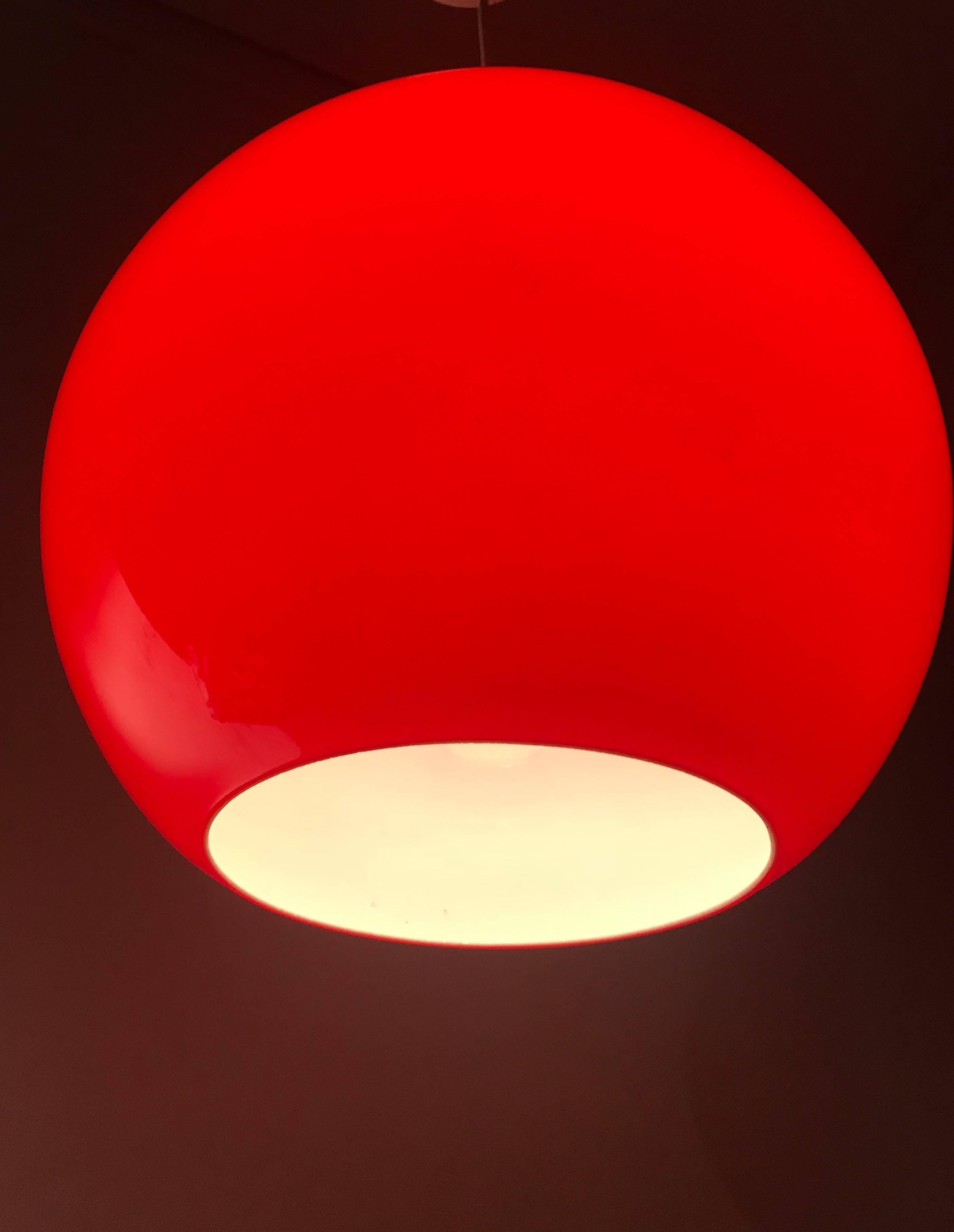 red glass pendant lights
