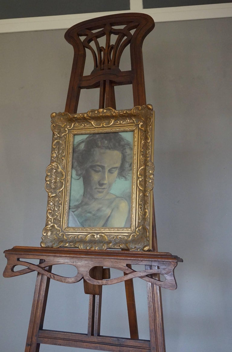Handcrafted Teakwood Jugendstil / Art Nouveau Floor Easel ...