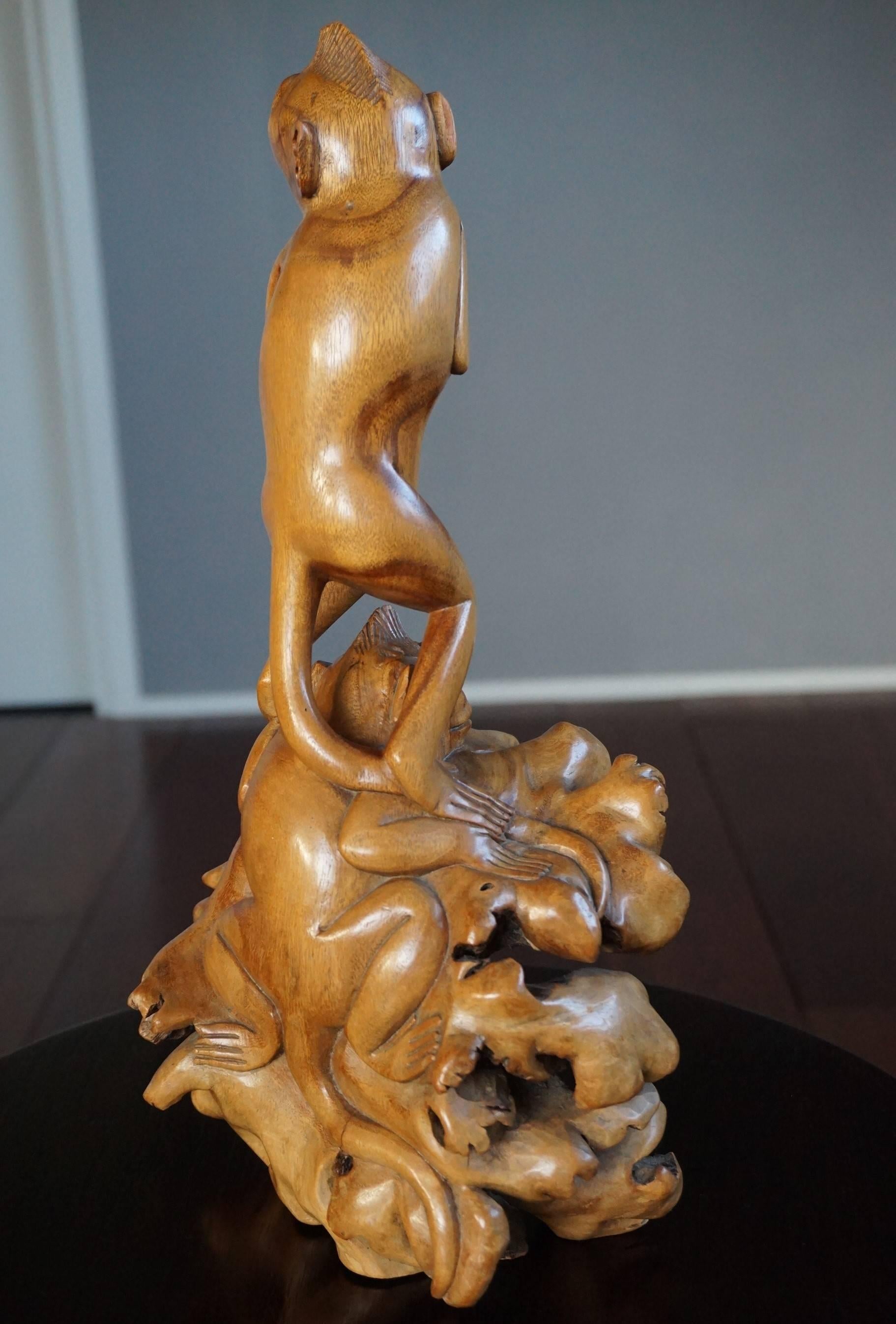 monkey wood carving