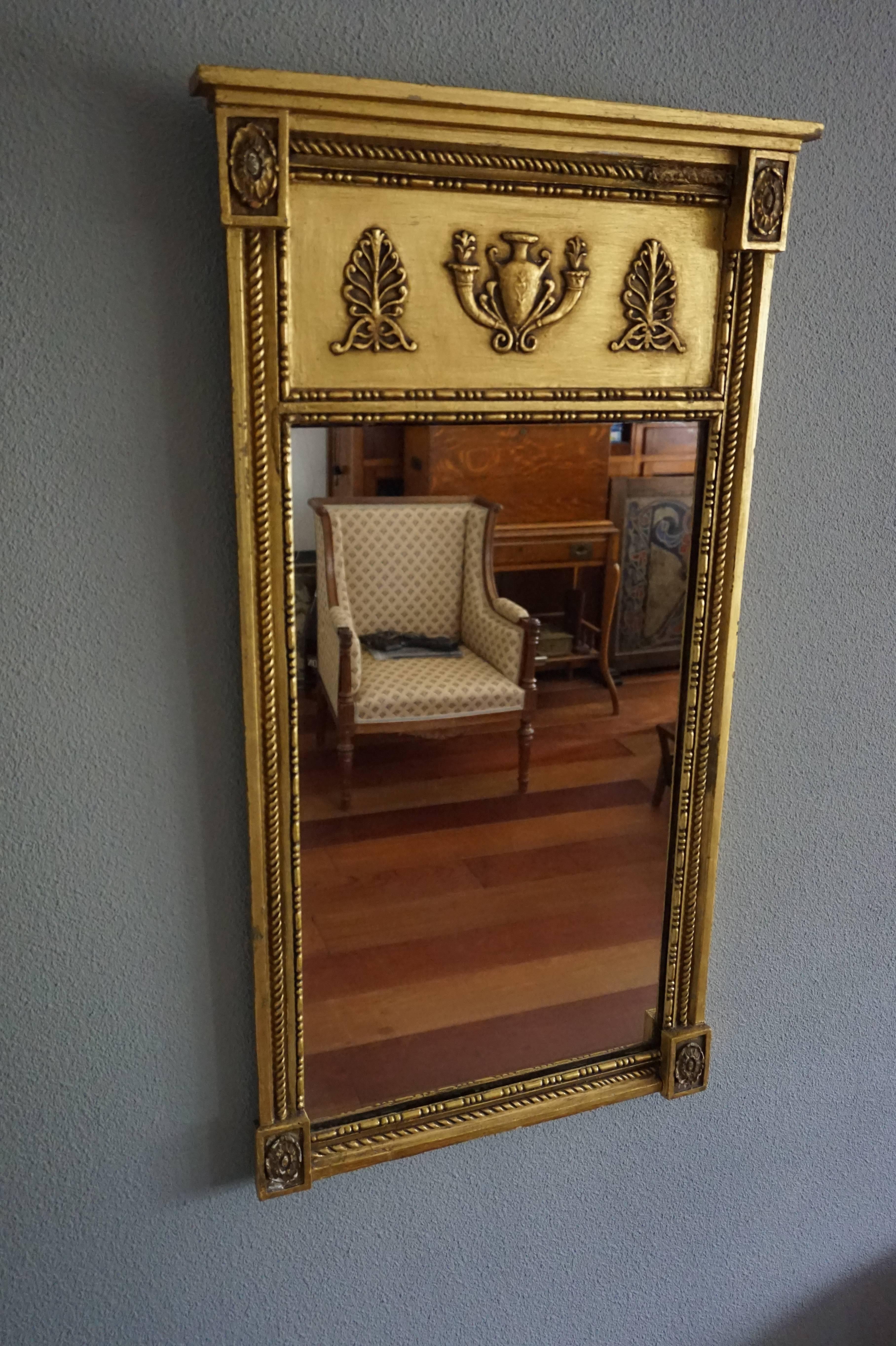 Empire Revival Mid-19th Century Antique and Gilt Empire/Napoleonic Style Mirror For Sale