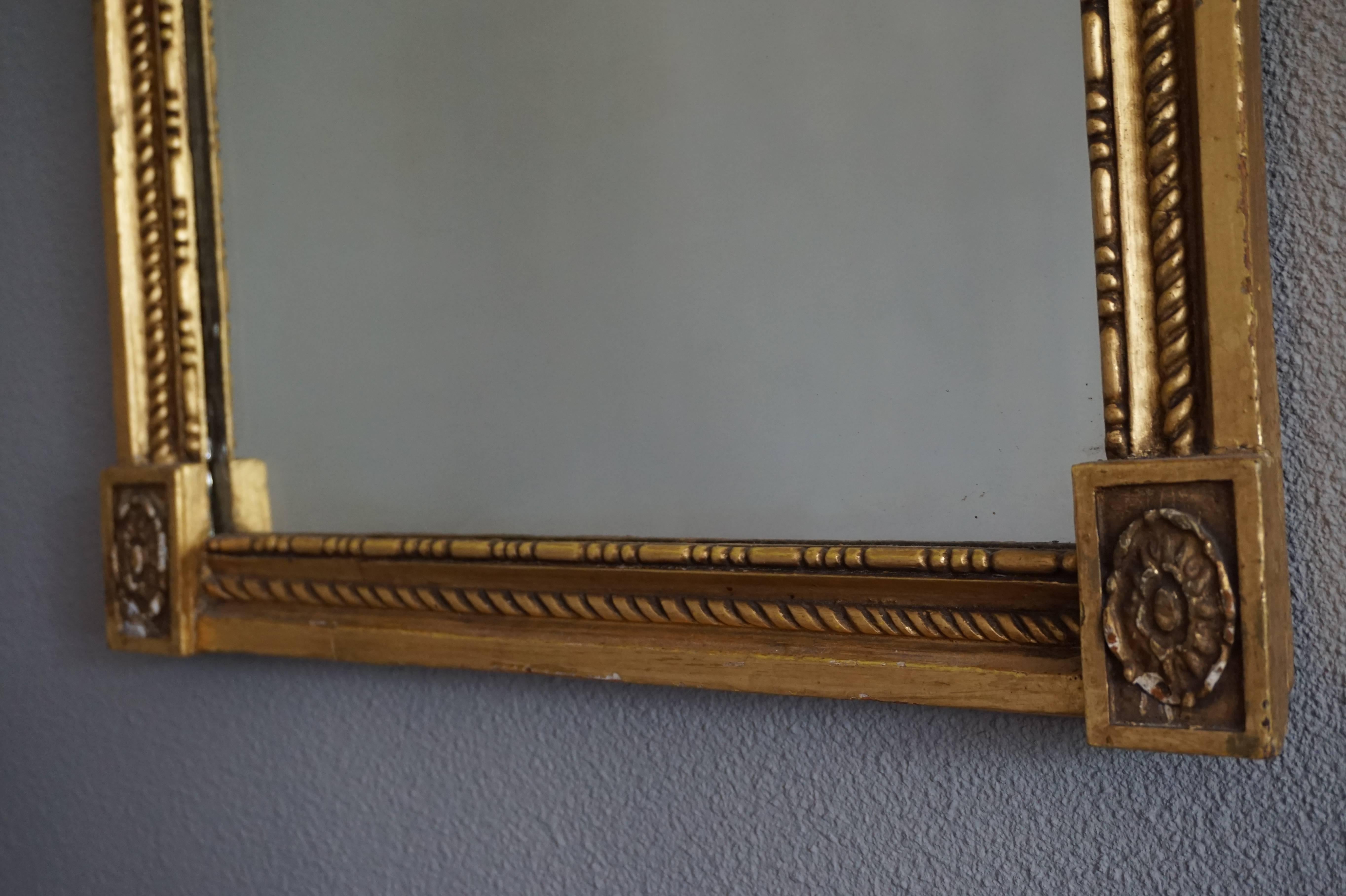 Mid-19th Century Antique and Gilt Empire/Napoleonic Style Mirror In Good Condition For Sale In Lisse, NL