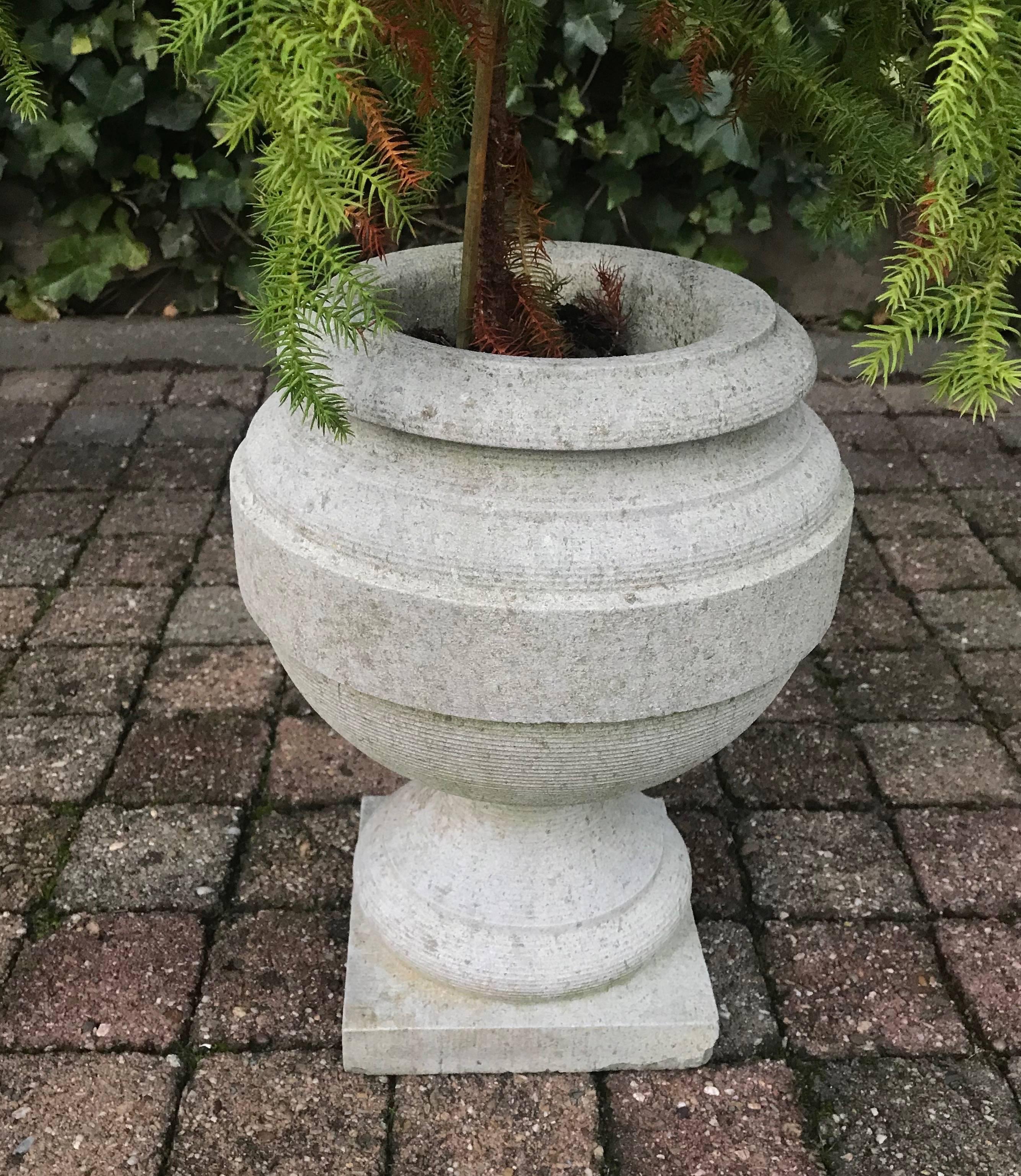 European 19th Century, Wonderful Shape Antique Granite Garden Urn / Vessel / Vase / Pot