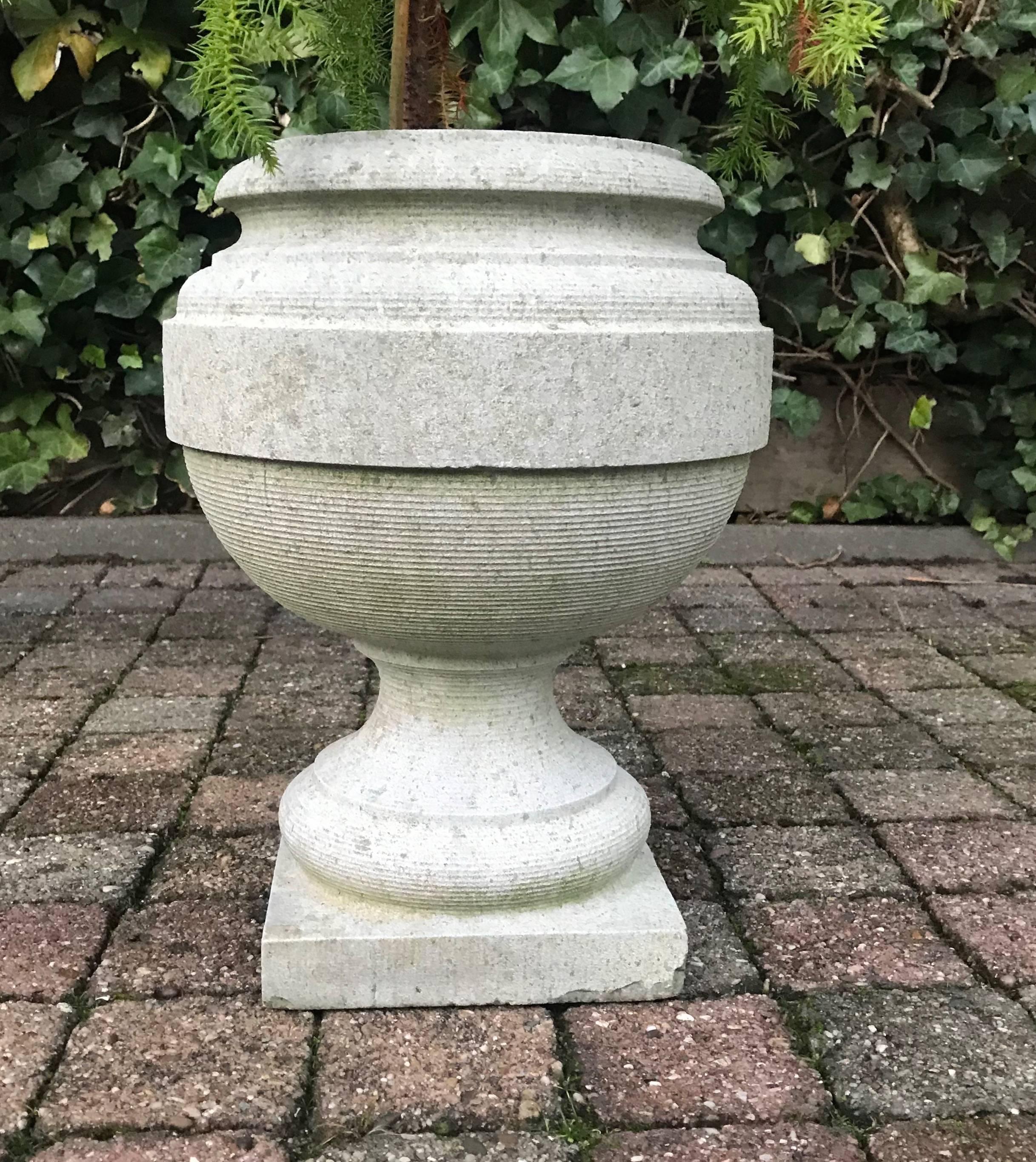 19th Century, Wonderful Shape Antique Granite Garden Urn / Vessel / Vase / Pot In Good Condition In Lisse, NL