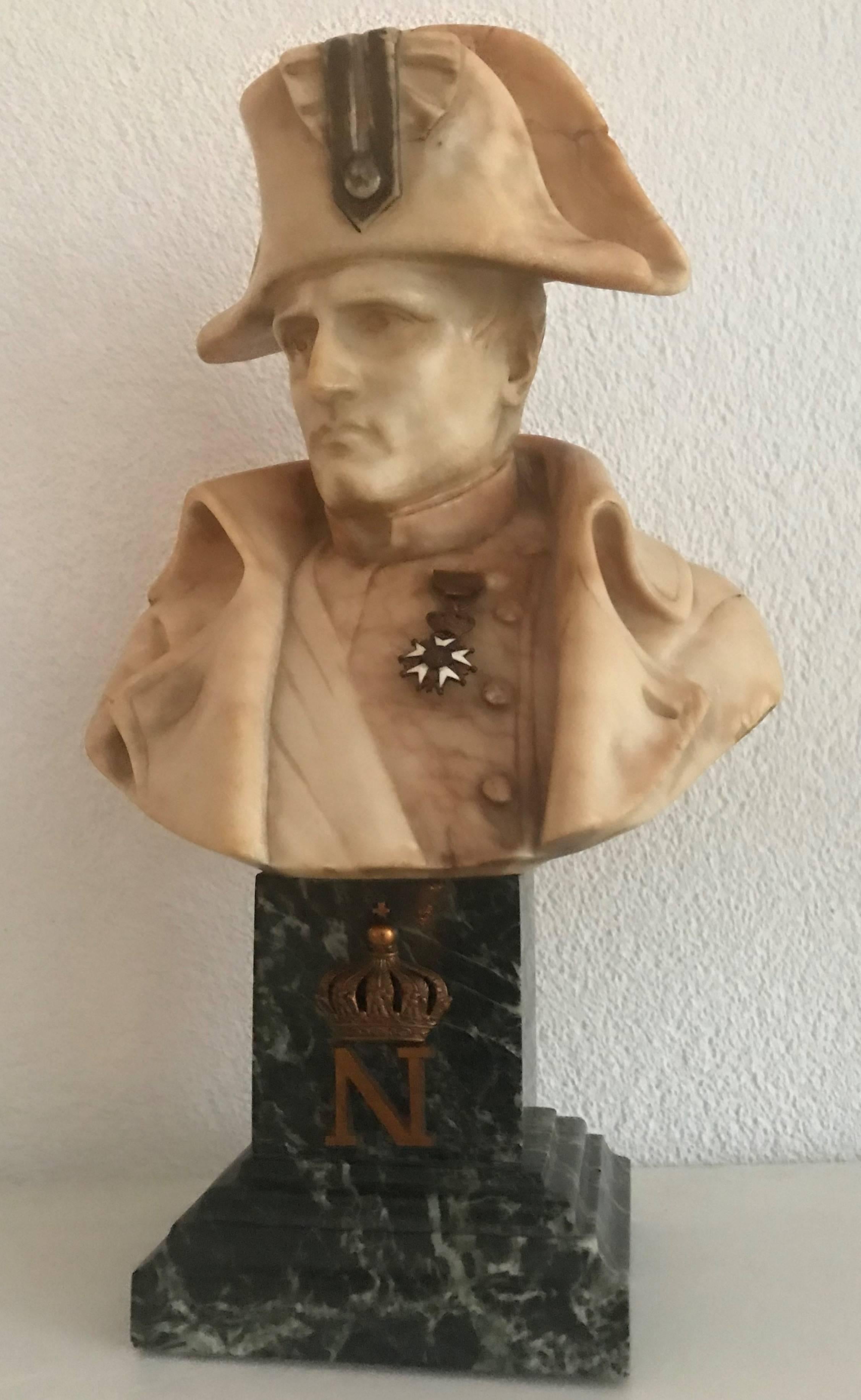 Good quality, handcrafted bust of Napoleon Bonaparte.

If you are a collector of good quality antiques having to do with (French) historical figures then this rare and wonderful alabaster bust of Napoleon Bonaparte could be perfect for your