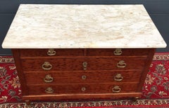 Antique Empire Style Chest of Drawers or Commode Burl Wood, Bronze, Marble Top