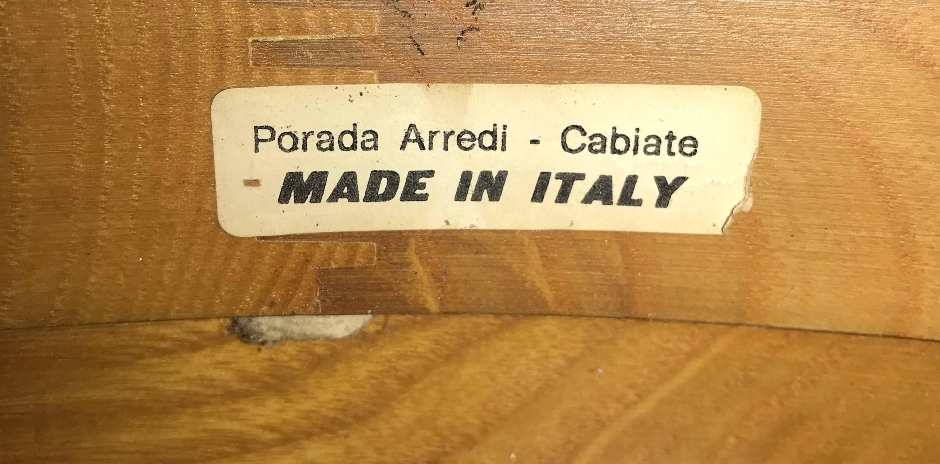 Italian Design Circular Set of Tables by Porada Arredi Cabiate, Wood and Glass 2