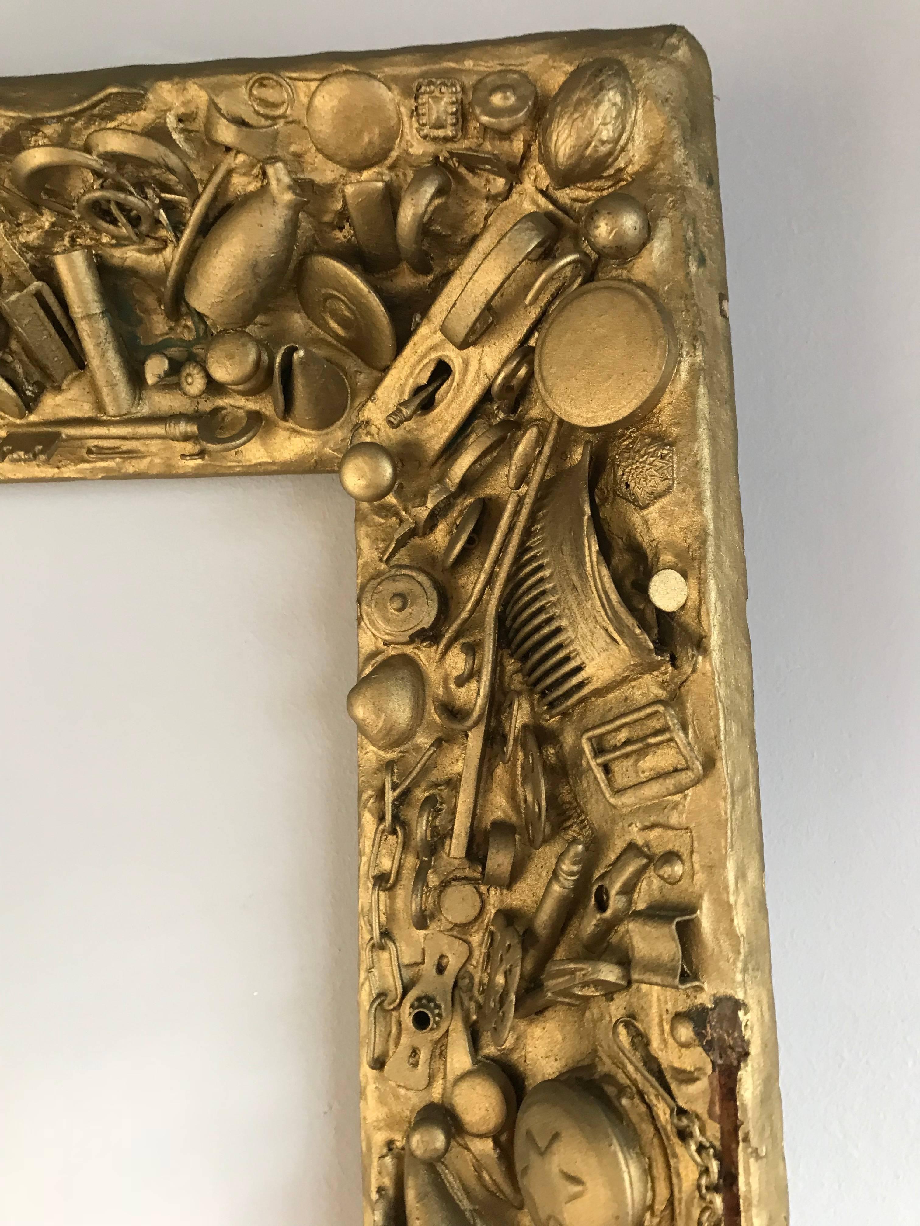 Rare Vintage Gold Colored Collecting Fine Art Mirror or Picture Frame (Miroir ou cadre d'image de collection) Bon état - En vente à Lisse, NL