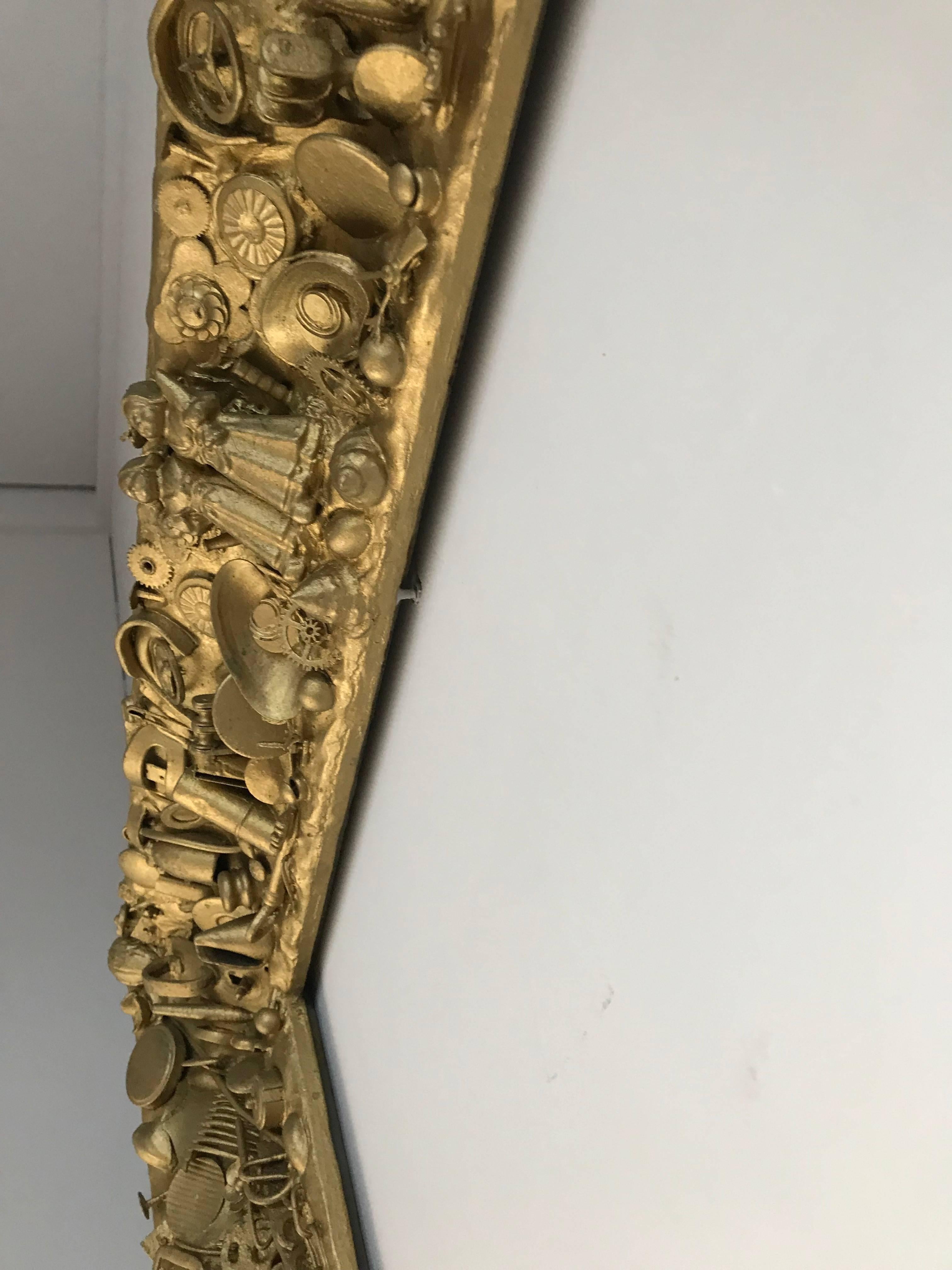 Dutch Rare Vintage Gold Colored Collecting Fine Art Mirror or Picture Frame For Sale