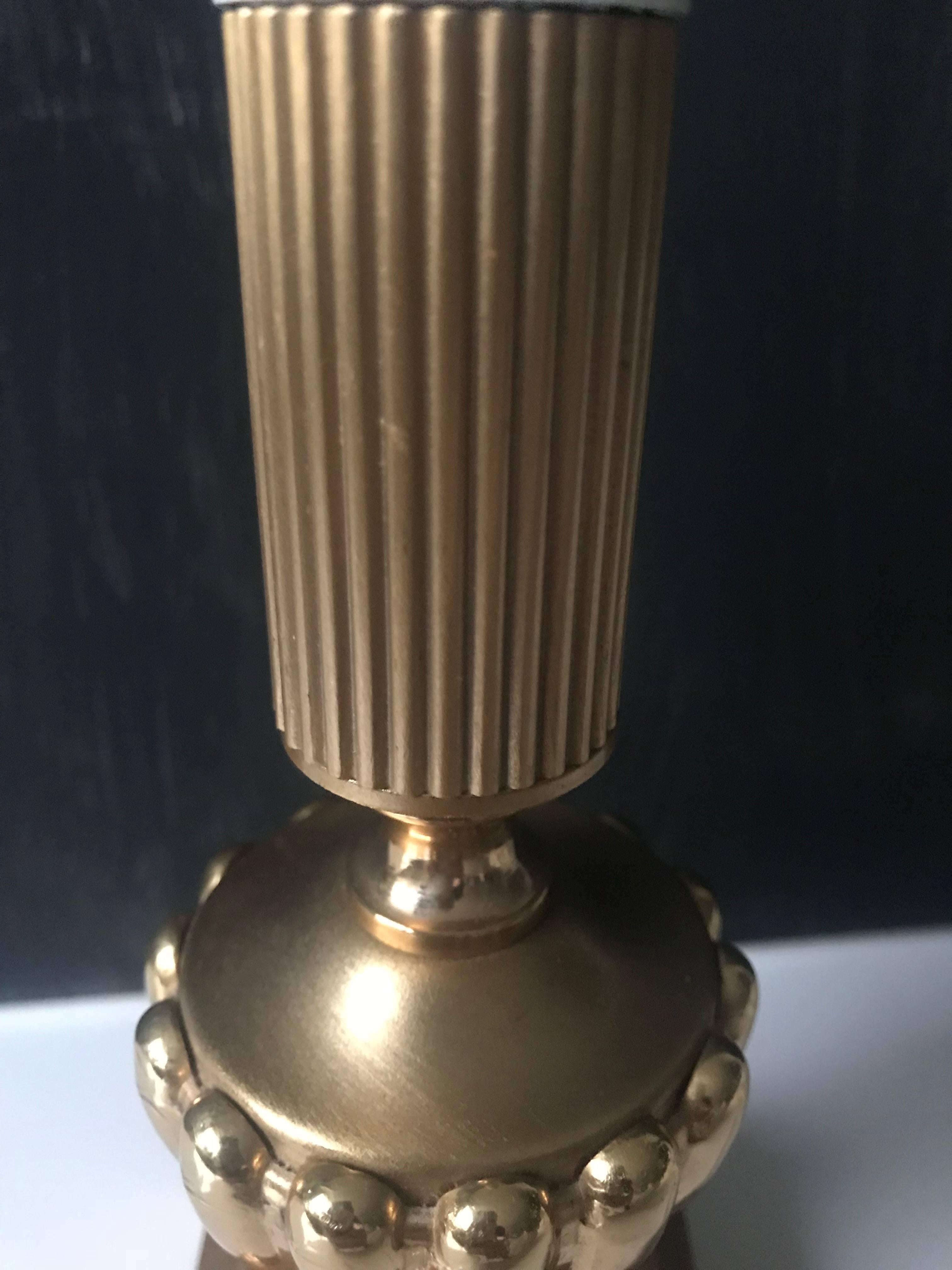 Italian Late 20th Century 1970s Gaetano Sciolari Italy Gilt Bronze Table or Desk Lamp