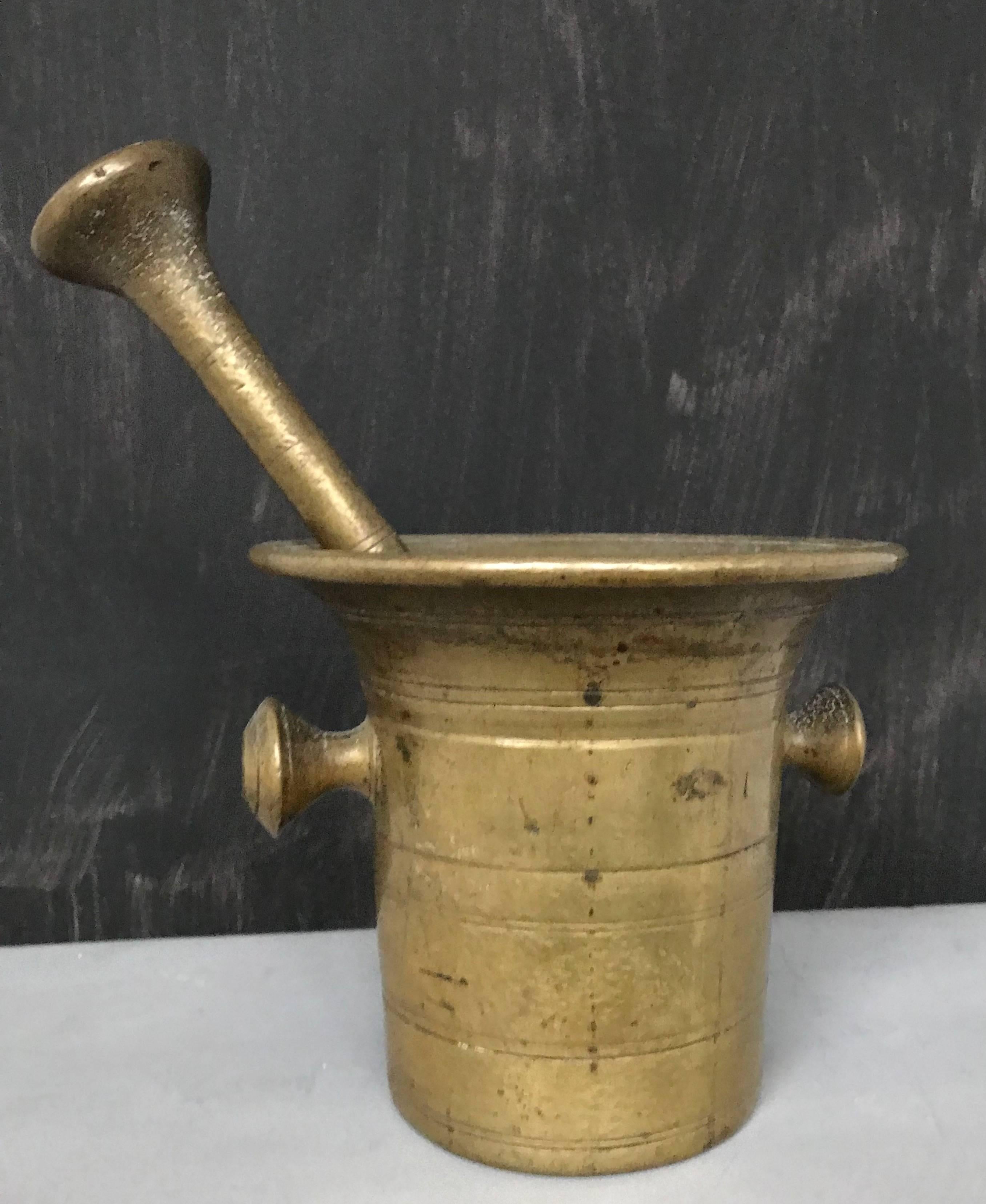 antique bronze mortar and pestle