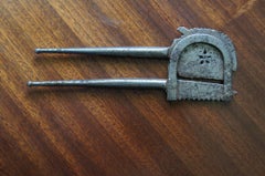 Hand-Crafted Antique 19th Century Metal Nut Cracker Nutcracker Probably Asian