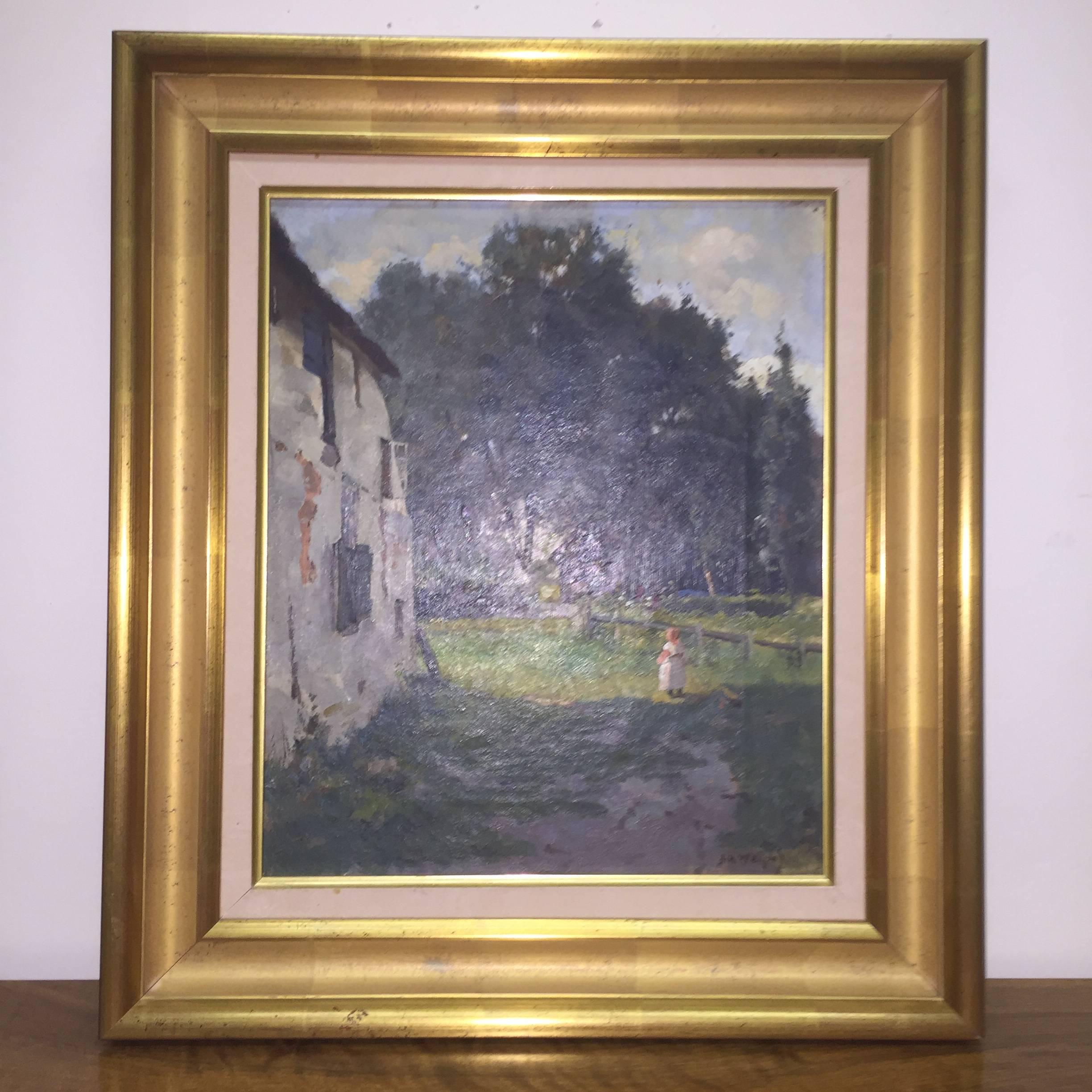 European Painting, Oil, Late 19th Century, Country Scene For Sale