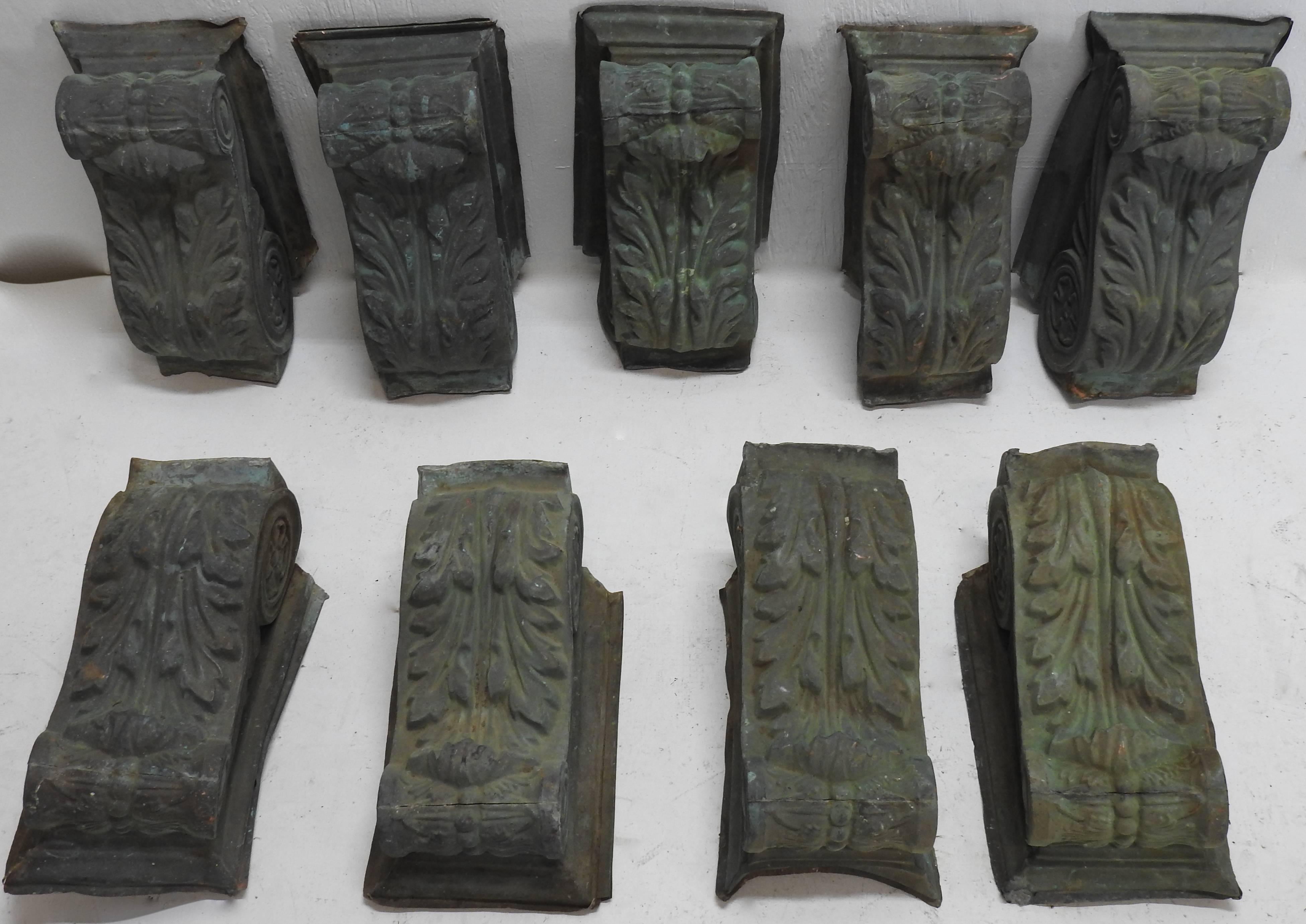 Hand-Crafted French Copper Corbels For Sale