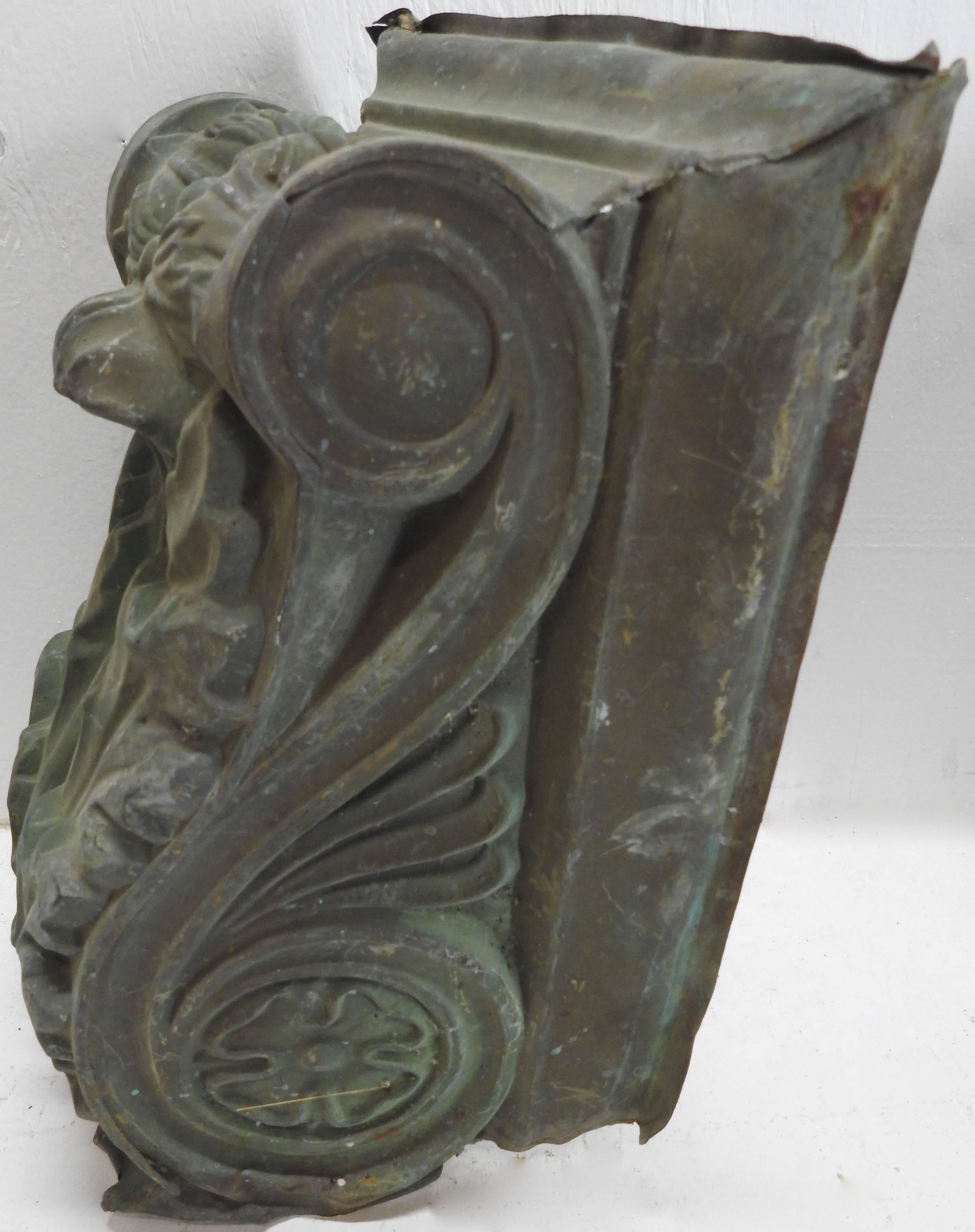 Hand-Crafted Early 19th Century French Copper Corbels For Sale