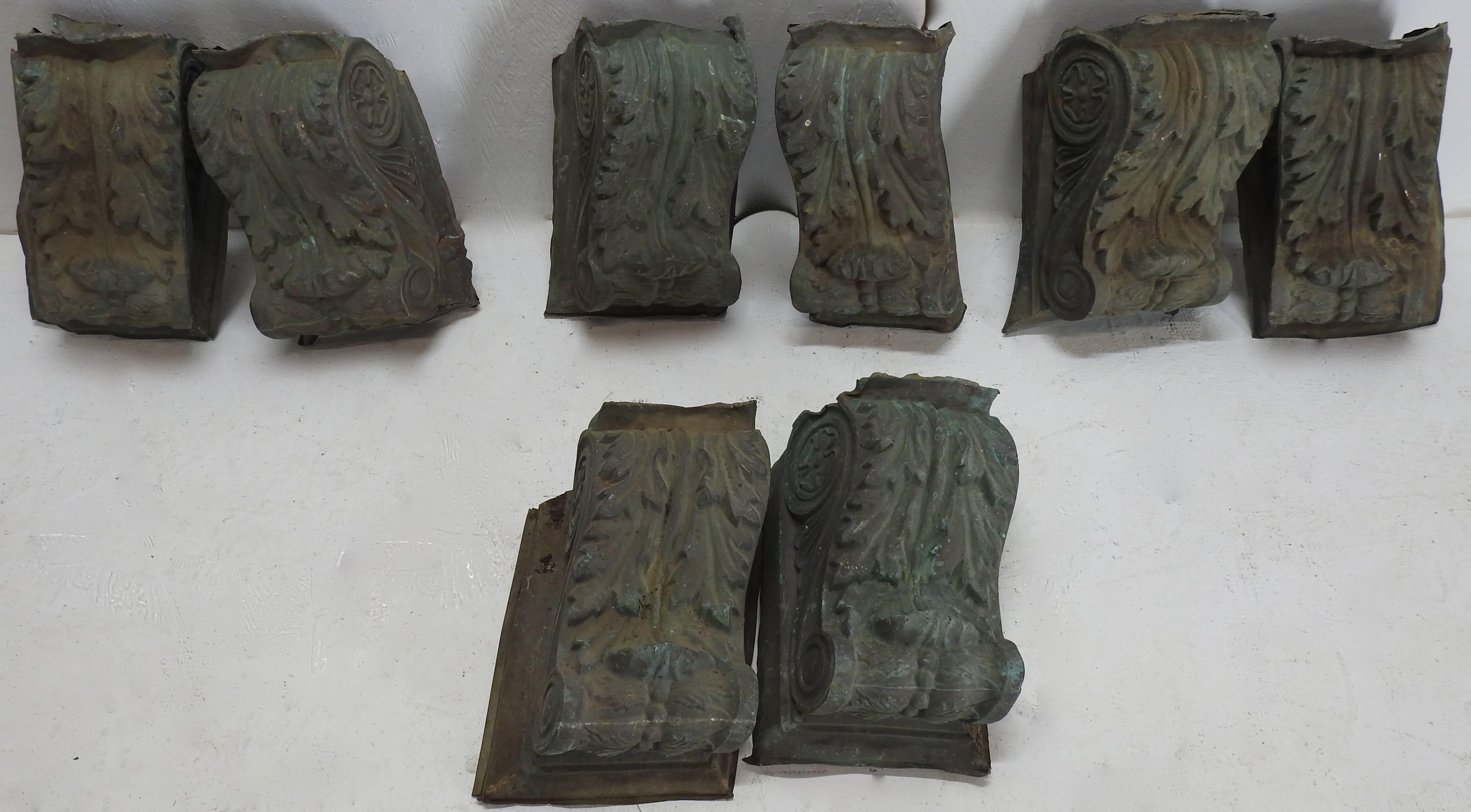 Early 19th Century French Copper Corbels In Fair Condition For Sale In Cookeville, TN