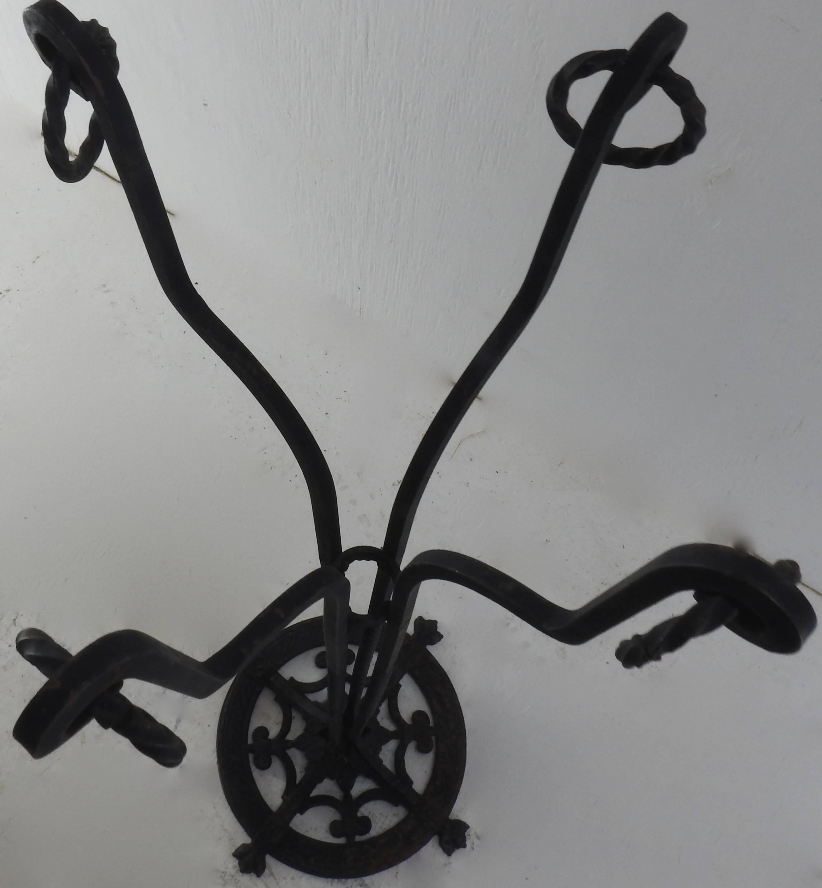 Wrought Iron Plant Stand with Rings Victorian, Late 19th Century In Good Condition For Sale In Cookeville, TN