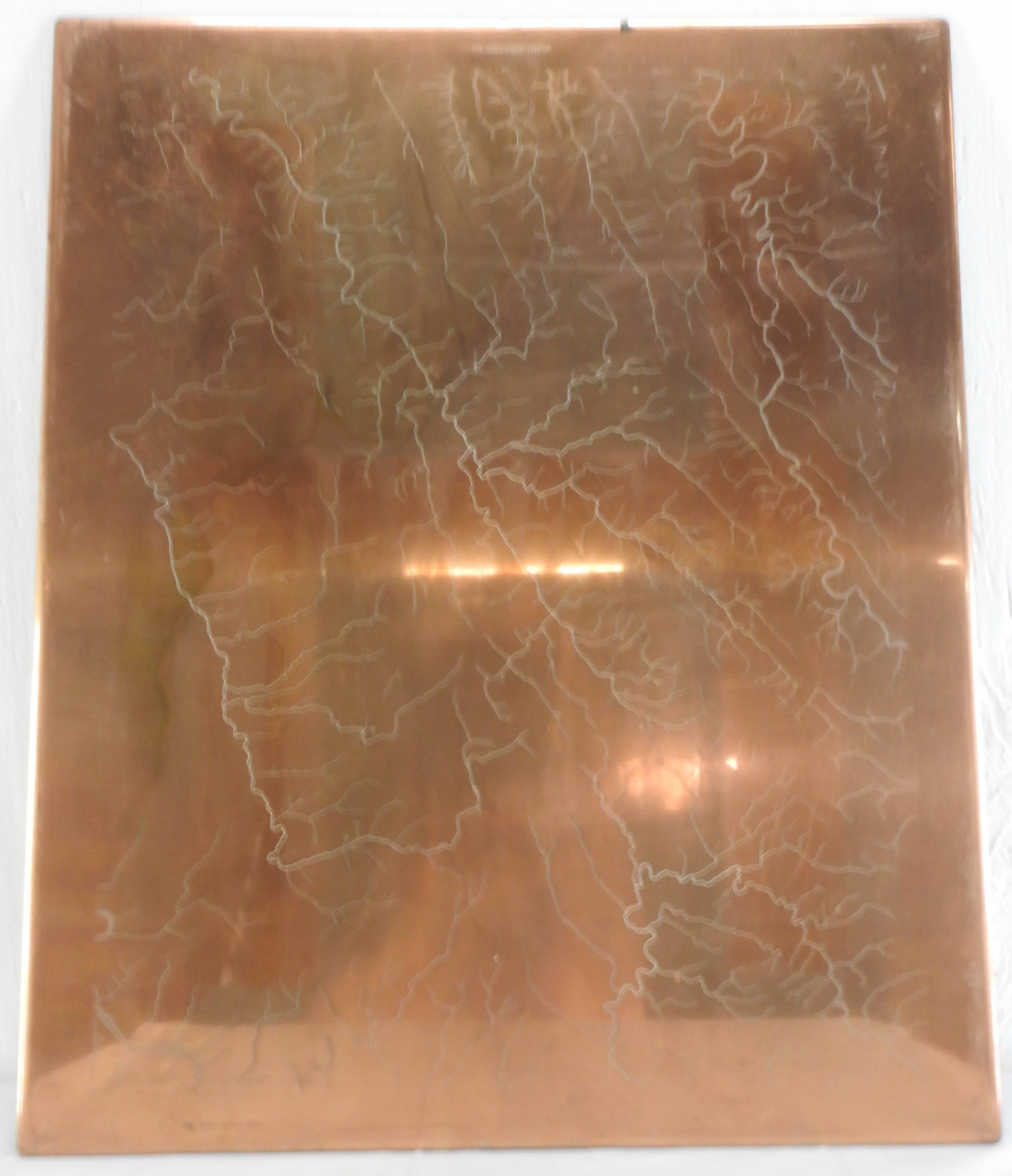 This is a unique antique copper printing plate for Winchester, Virginia. It is a waterway plate. The plate is labelled “Winchester 83” and is presented unframed.