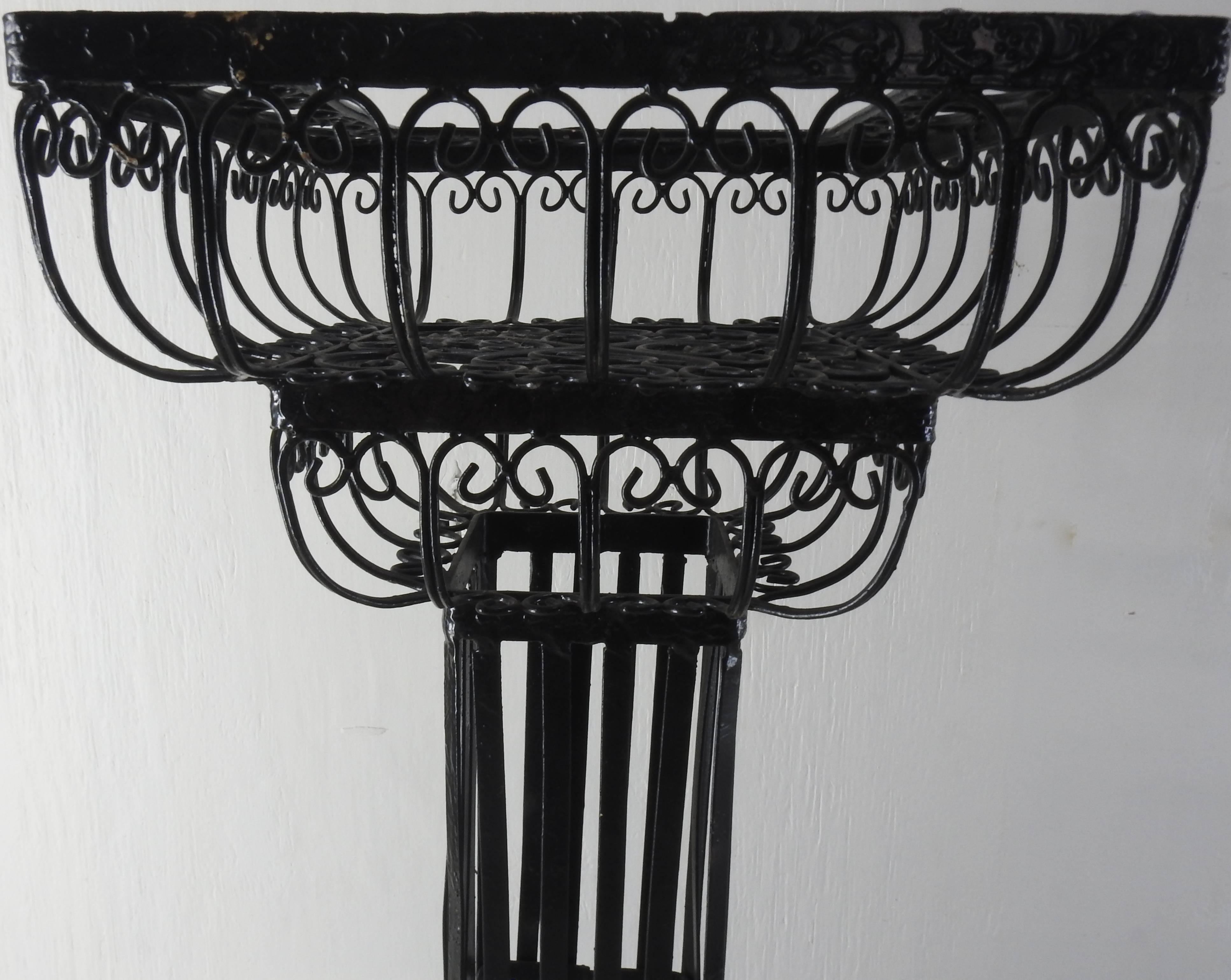 Hand-Crafted Pair of Victorian Metal Plant Stands