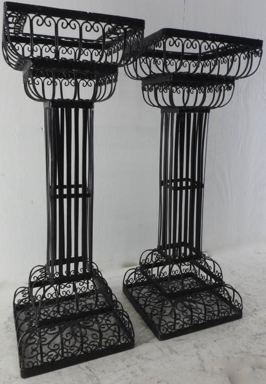Pair of Victorian Metal Plant Stands For Sale at 1stdibs