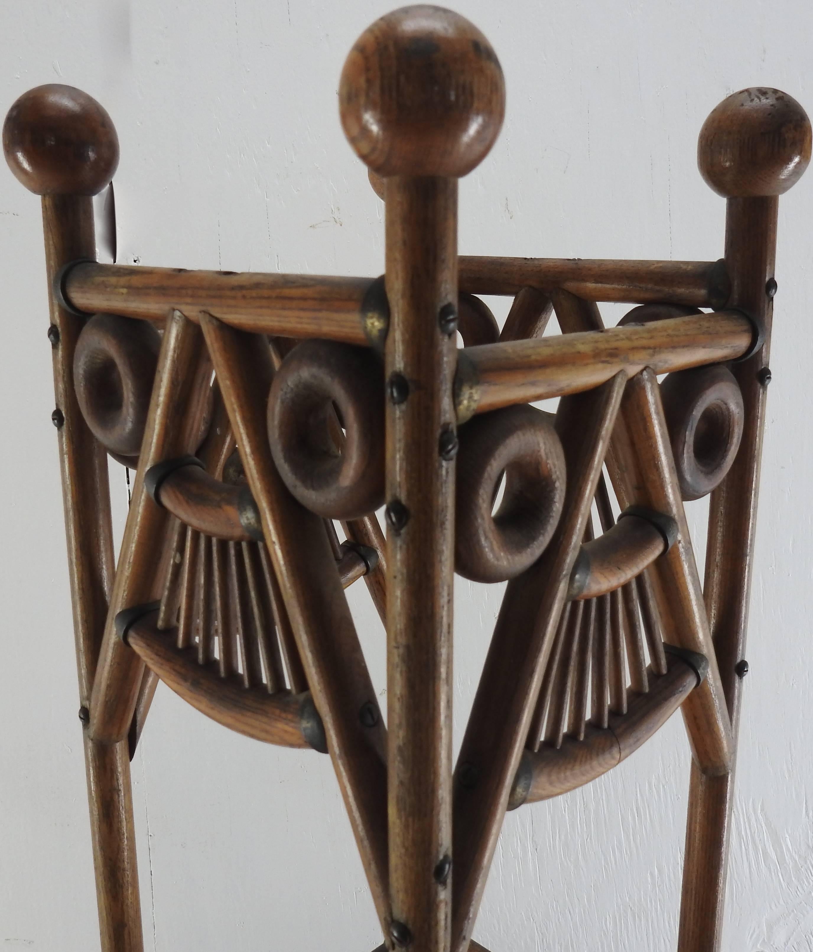 Arts and Crafts Stick and Ball Umbrella Stand Arts & Crafts For Sale
