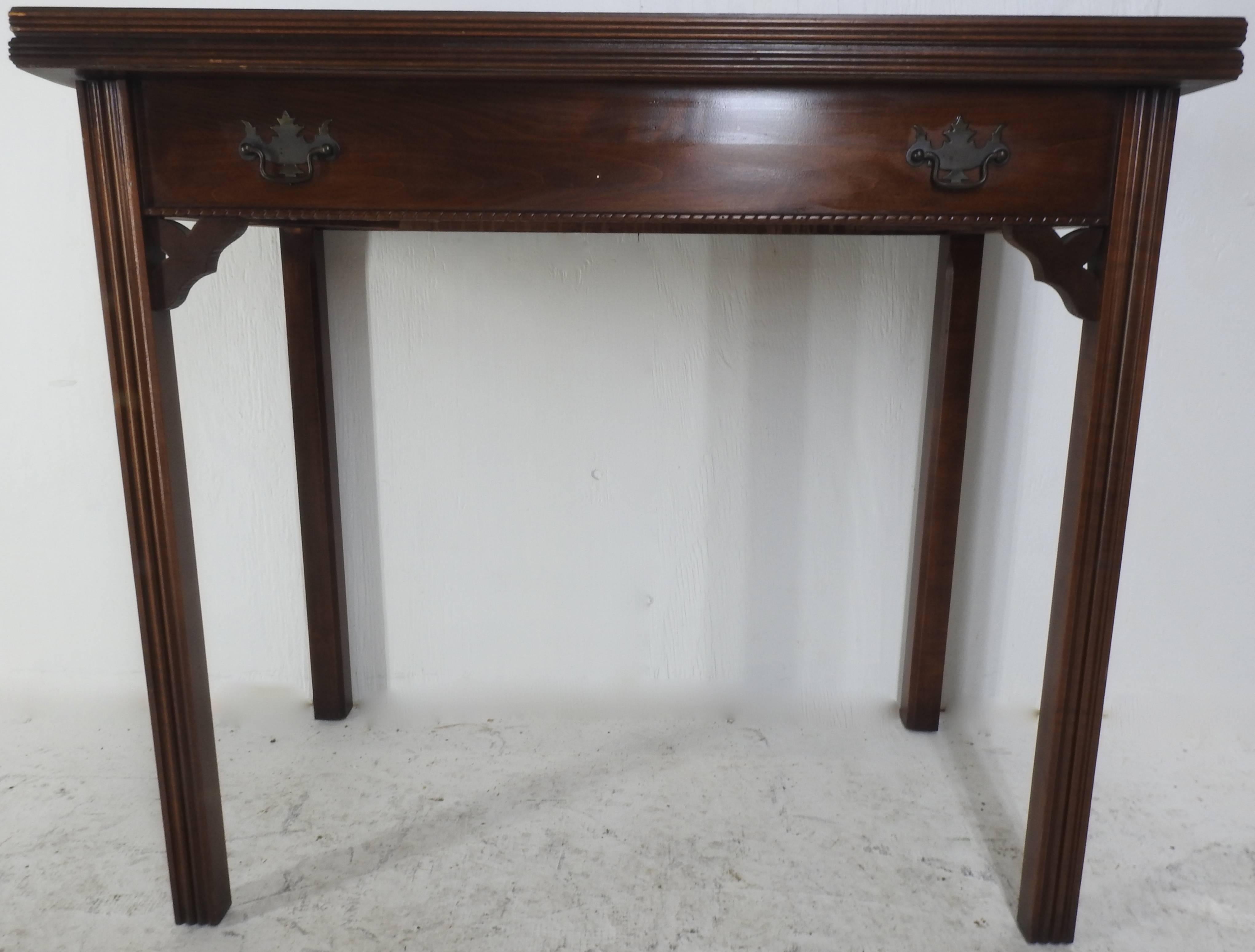 Cast American Chinese Chippendale Style Game Table For Sale