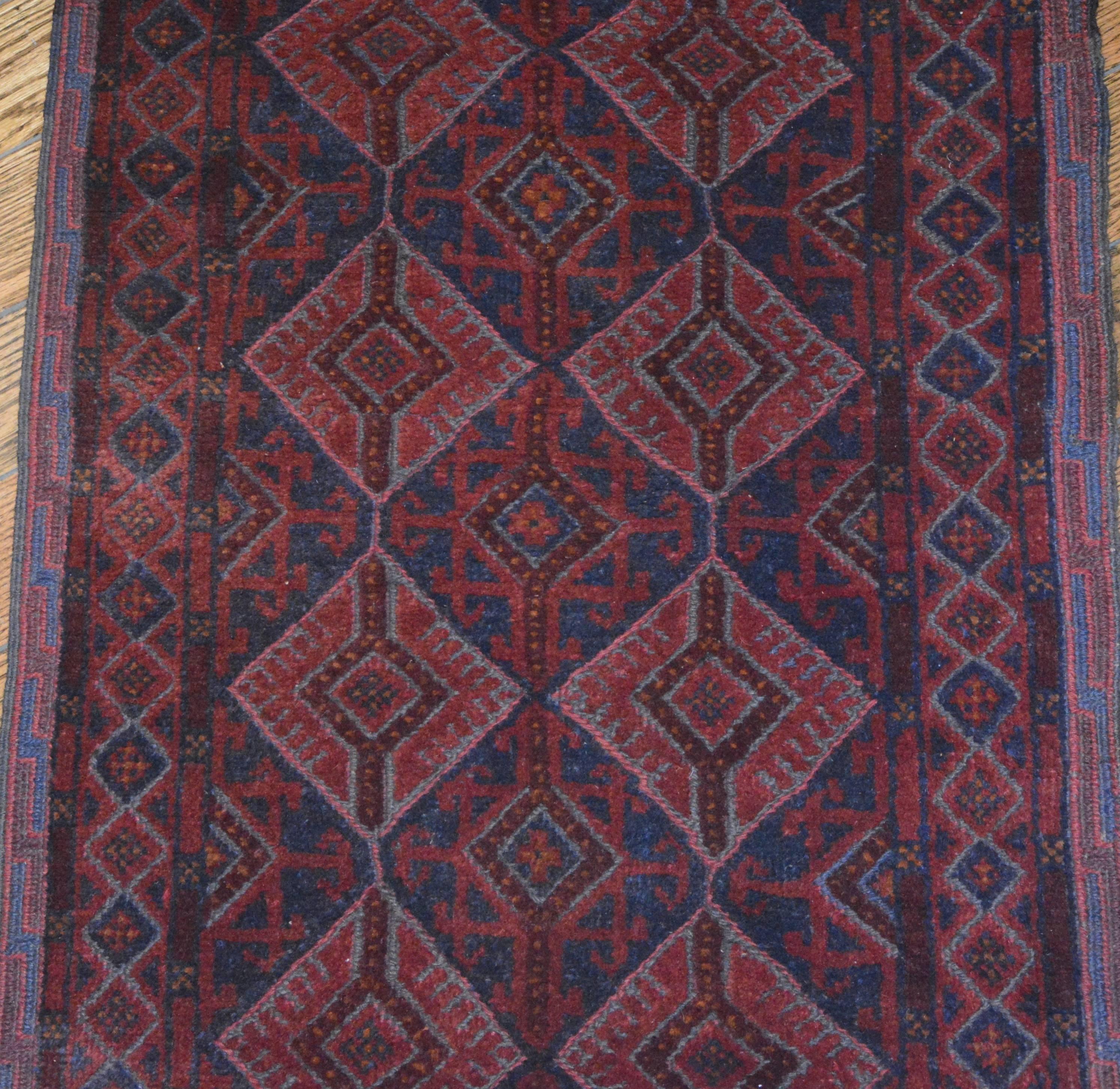 Hand-Knotted Baluch Tribal Runner Hand Knotted For Sale