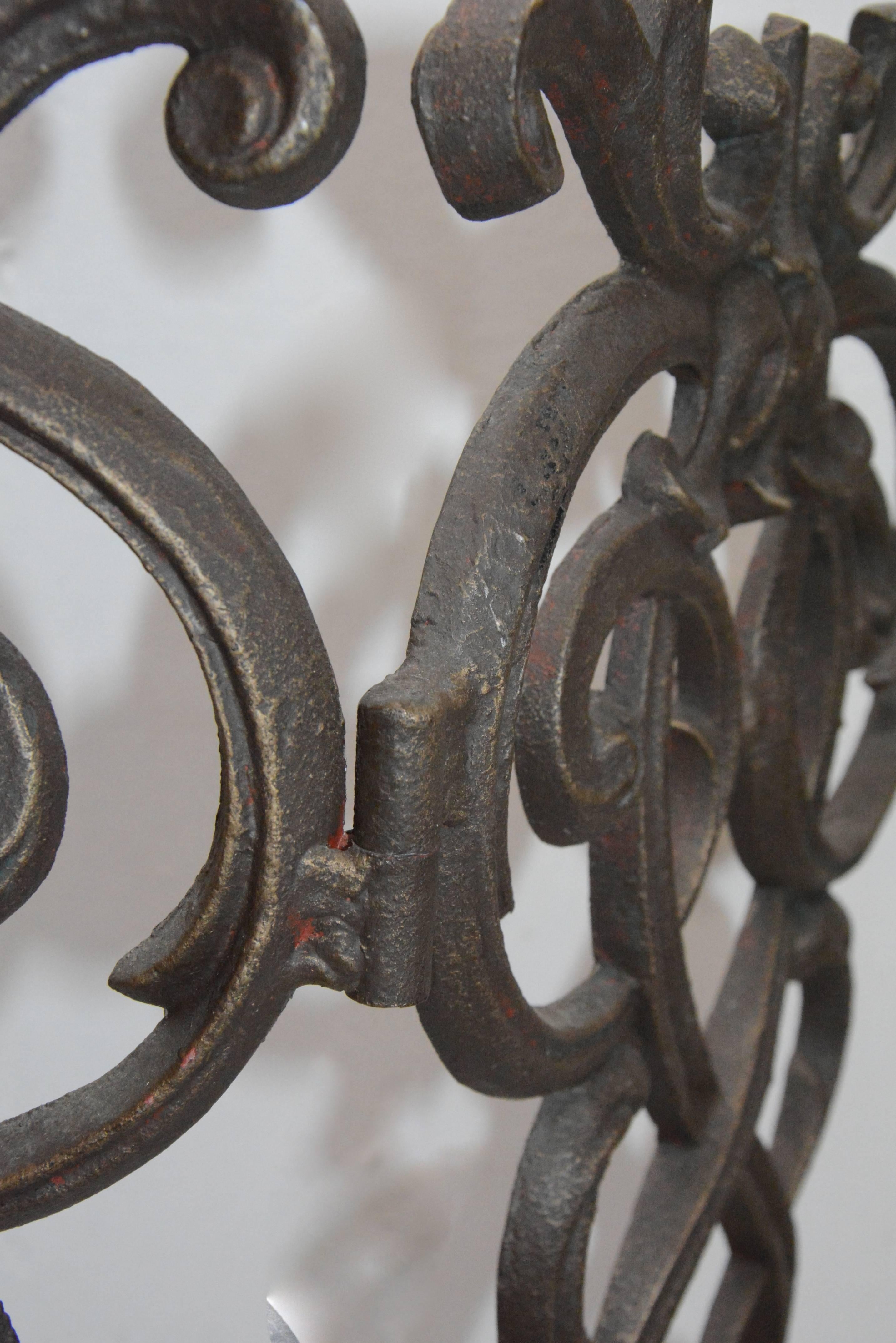 antique cast iron fireplace screen