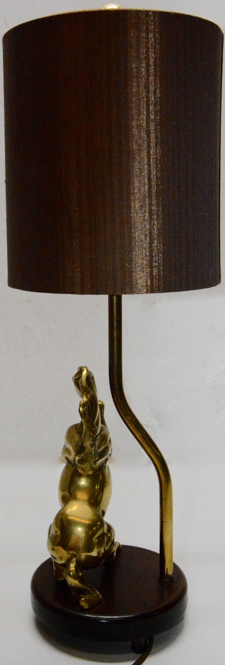 Vintage Solid Brass Horse Lamp with Shade For Sale at 1stDibs vintage