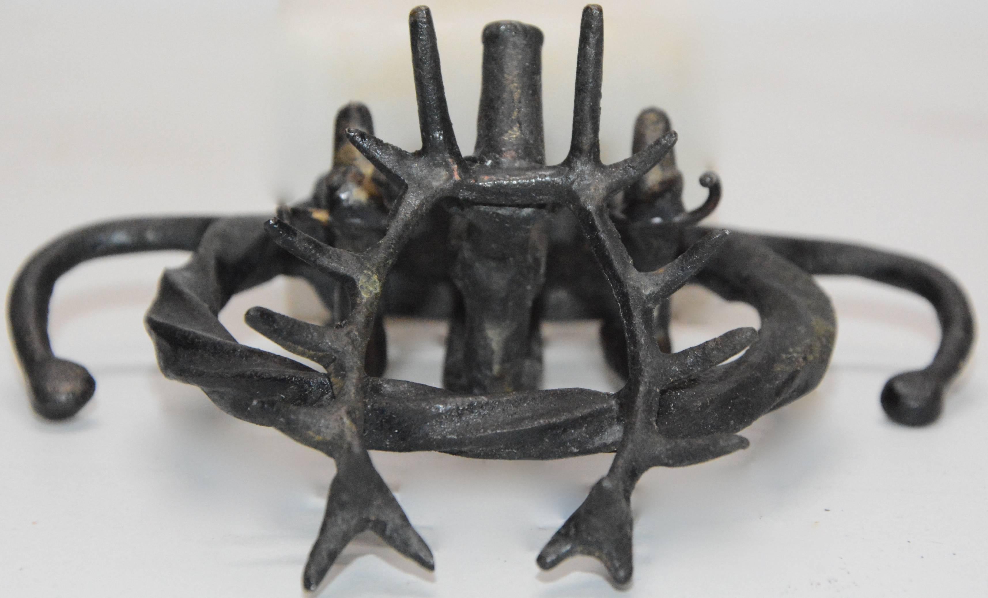 Anatolian Bronze Ceremonial Standard on Marble For Sale 2
