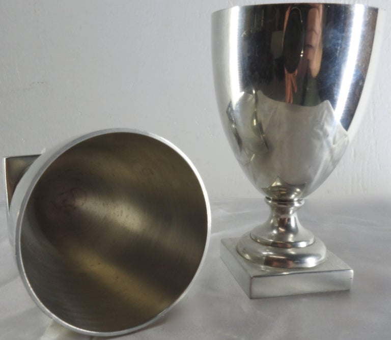 Williamsburg Shirley Pewter Pair of Goblets For Sale at 1stdibs
