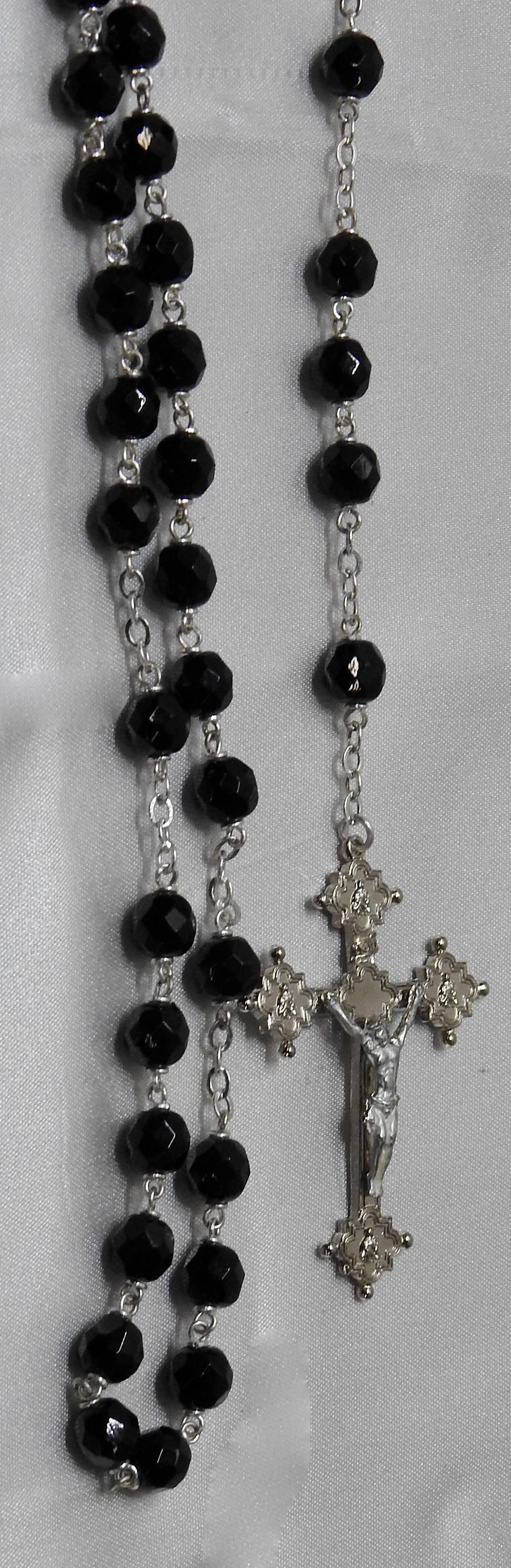 Cast Rosary from the Vatican Library Black Czech Beading