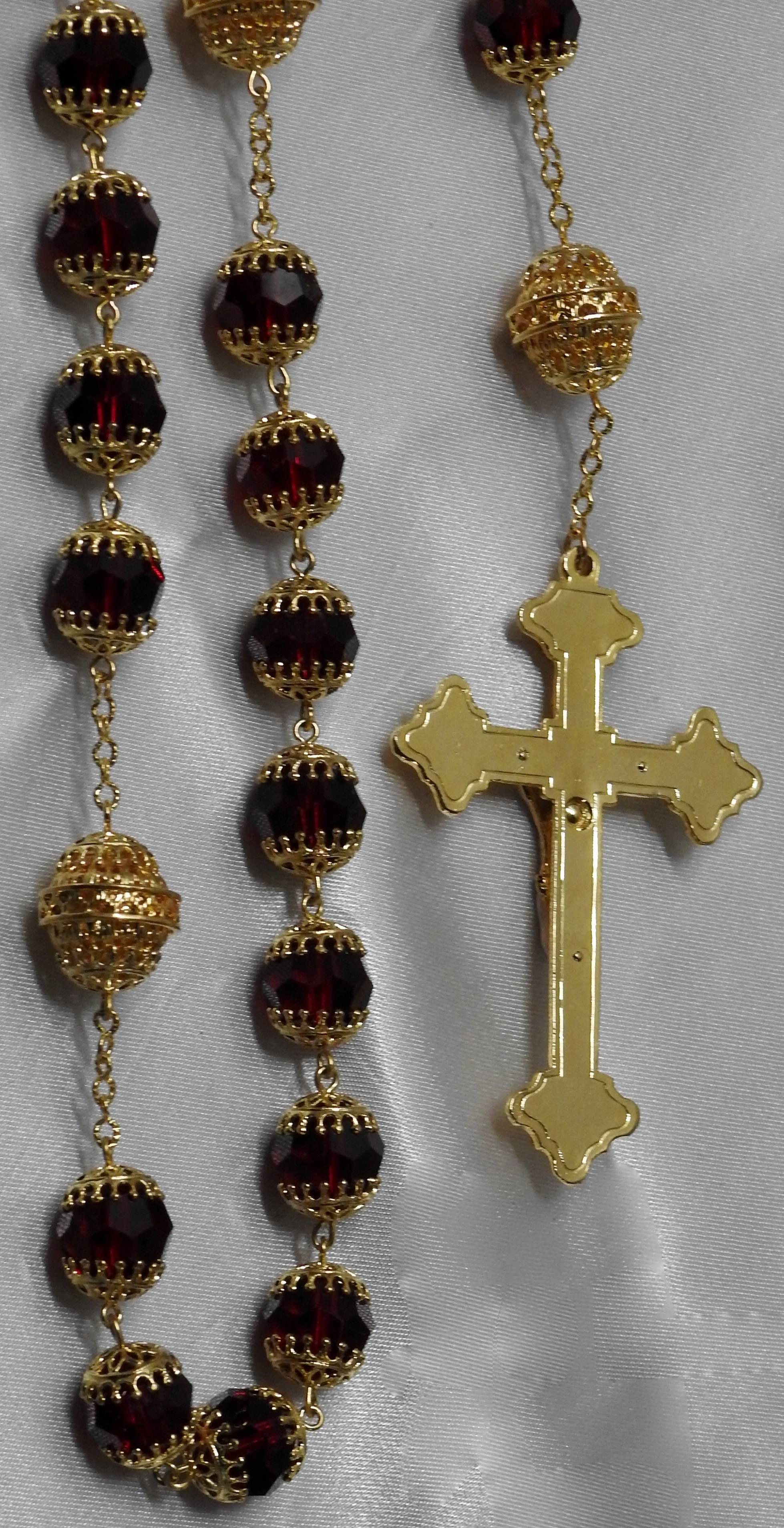 Renaissance Rosary from the Vatican Library Red Czech Beads