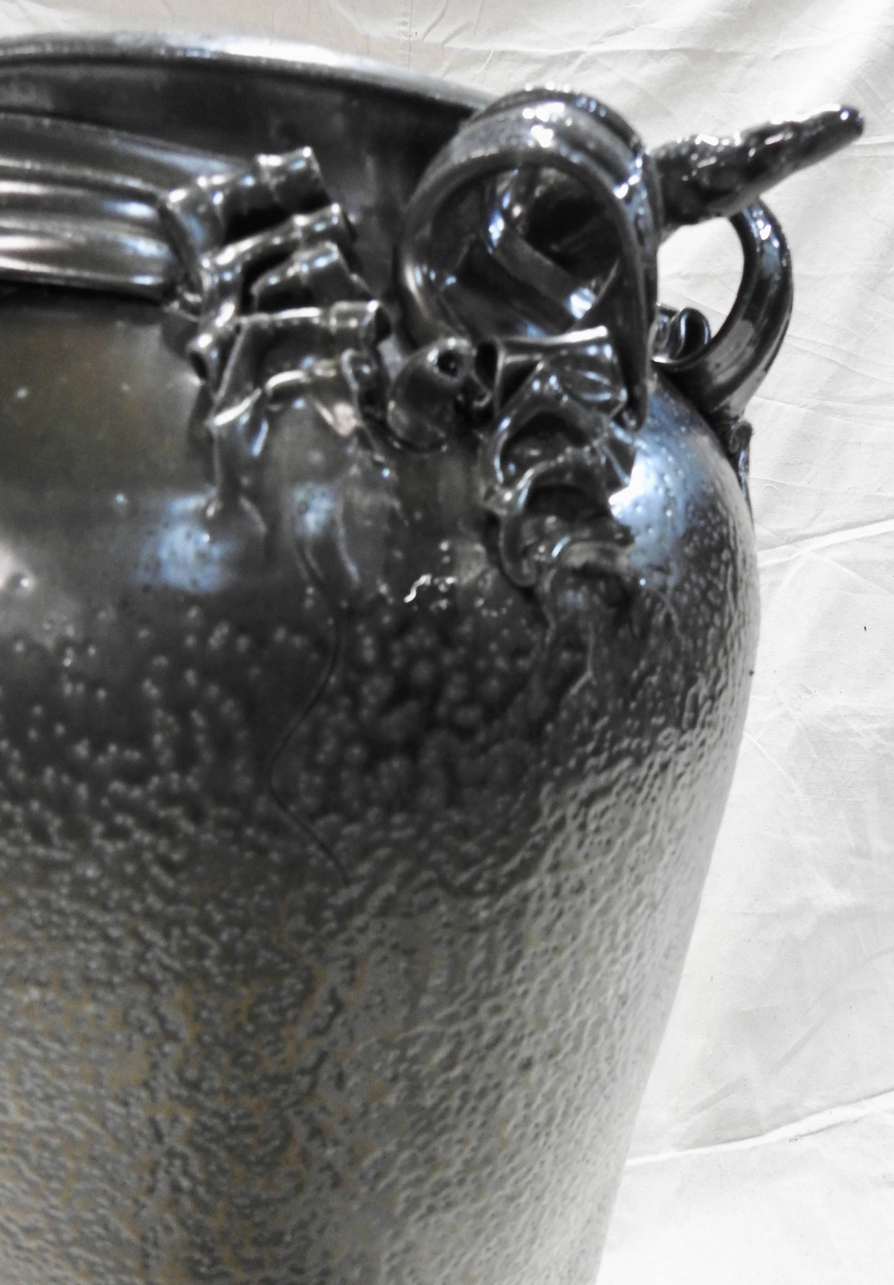 Fired Robert Carlson Salt Water Glaze Vase or Umbrella Stand For Sale