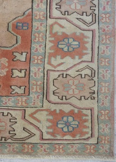 Oushak Rug in Neutrals, Flesh Tones, Blues Midcentury