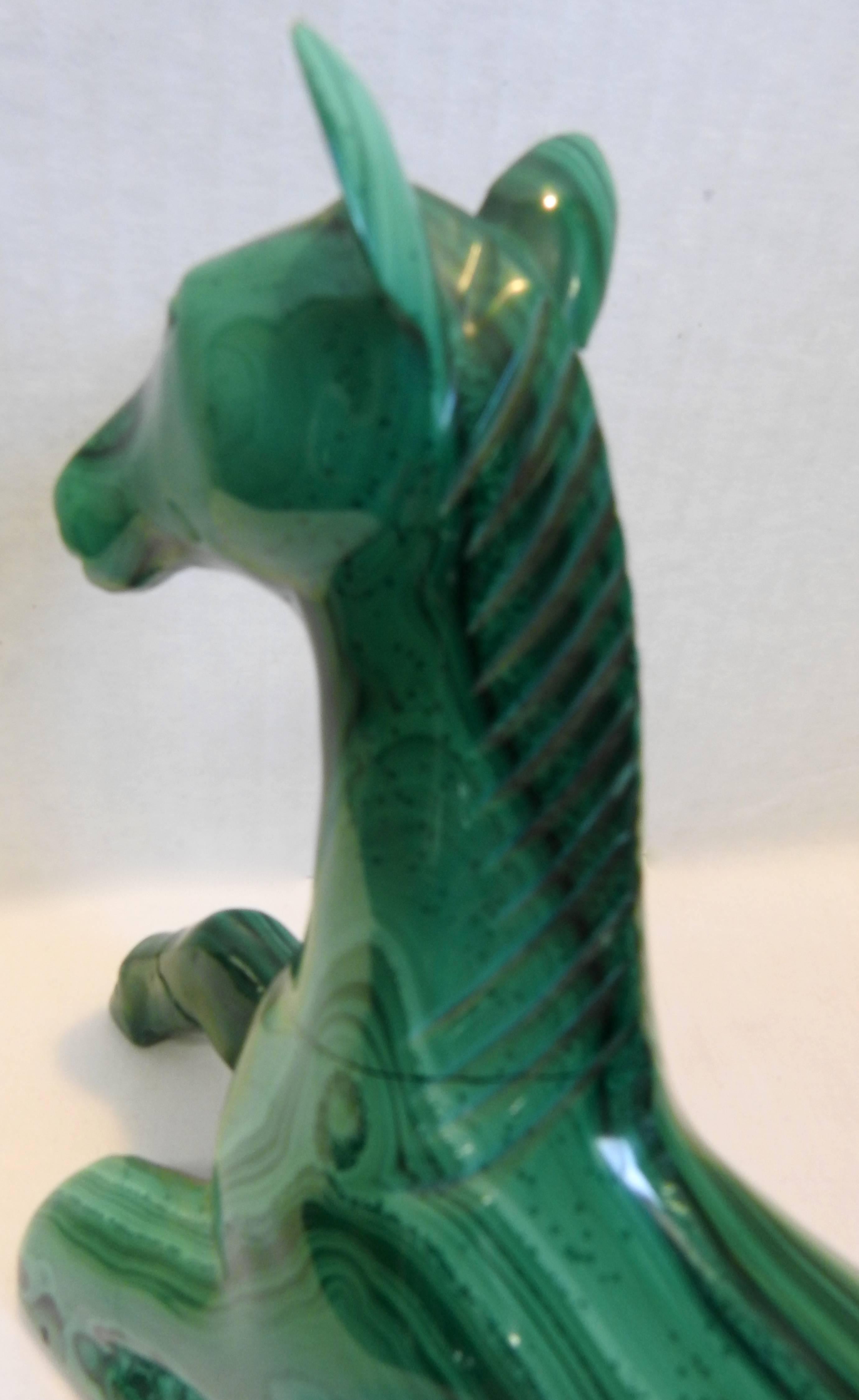 Midcentury Malachite Horse In Fair Condition In Cookeville, TN