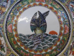 Rose Medallion Porcelain Plate with Owl