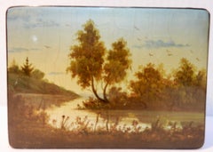 Lacquer Box Russian, 1971 Vintage Hand Painted