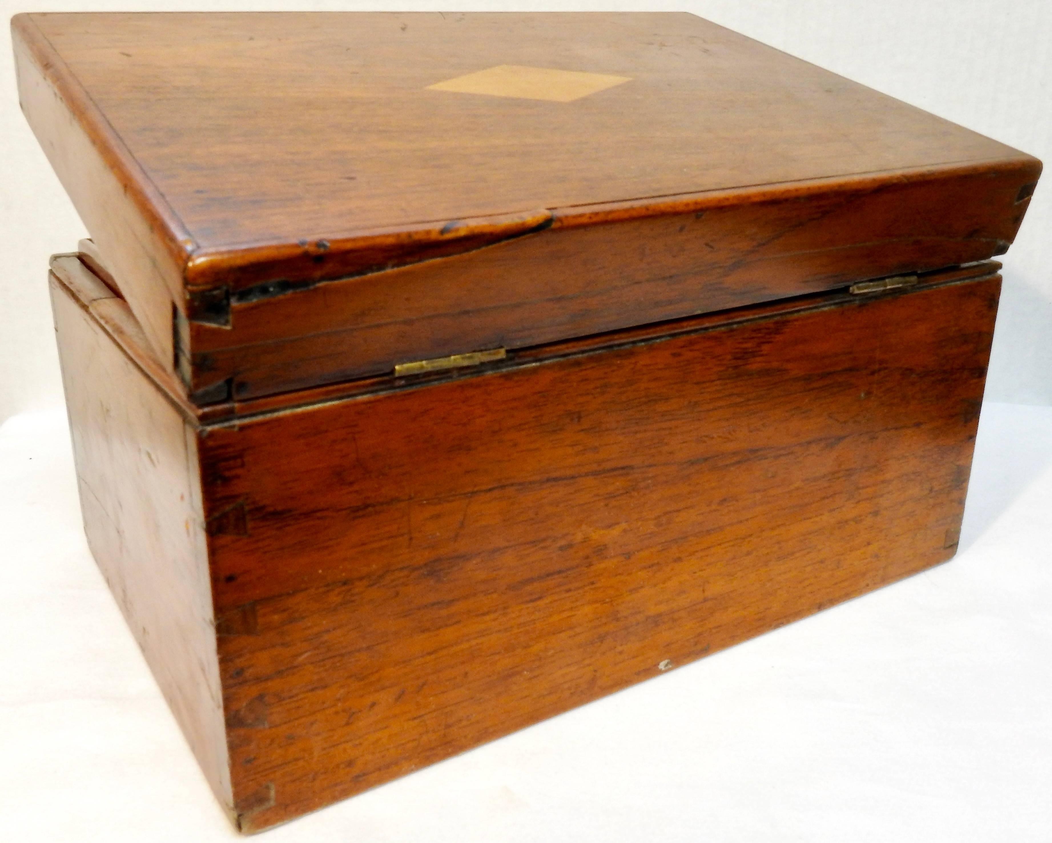 Découpage Letter Box Walnut, Cherry and Oak, 19th Century For Sale