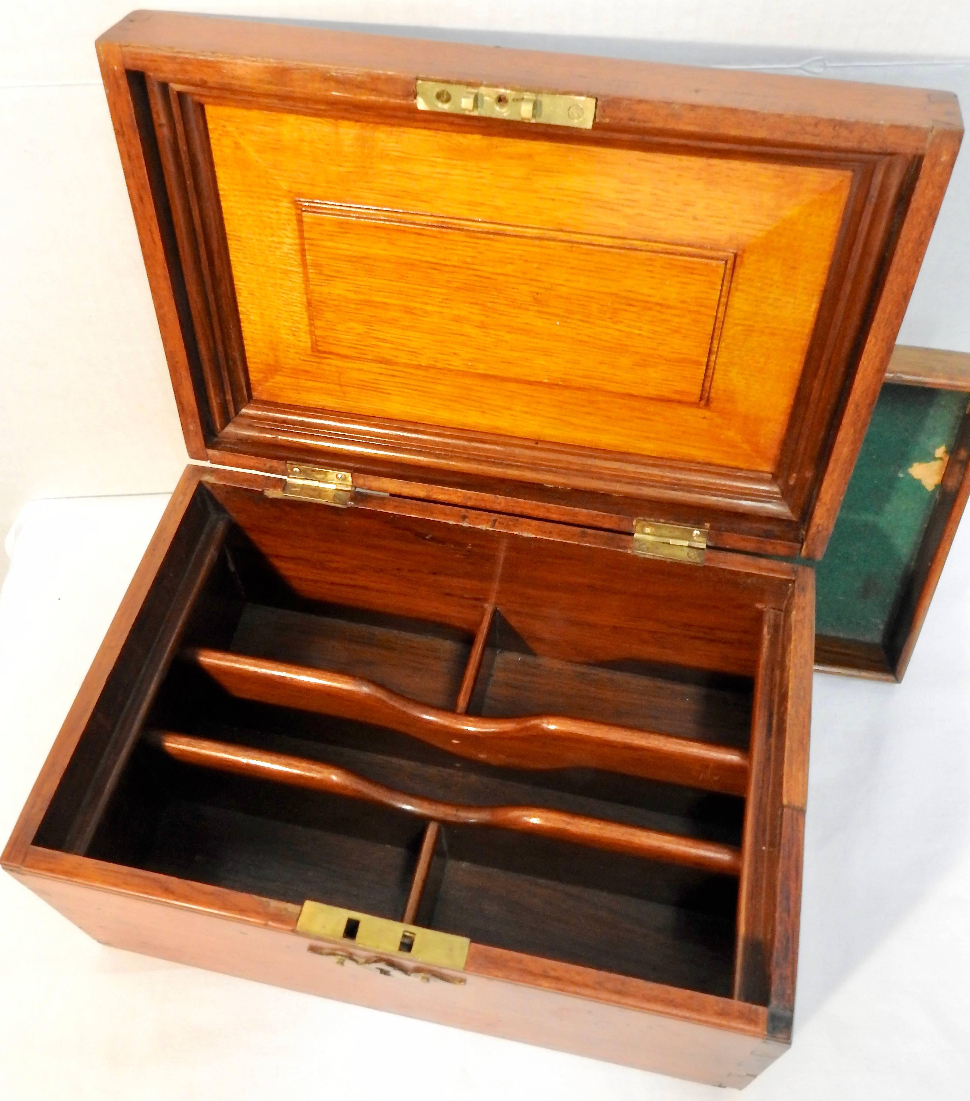 Brass Letter Box Walnut, Cherry and Oak, 19th Century For Sale