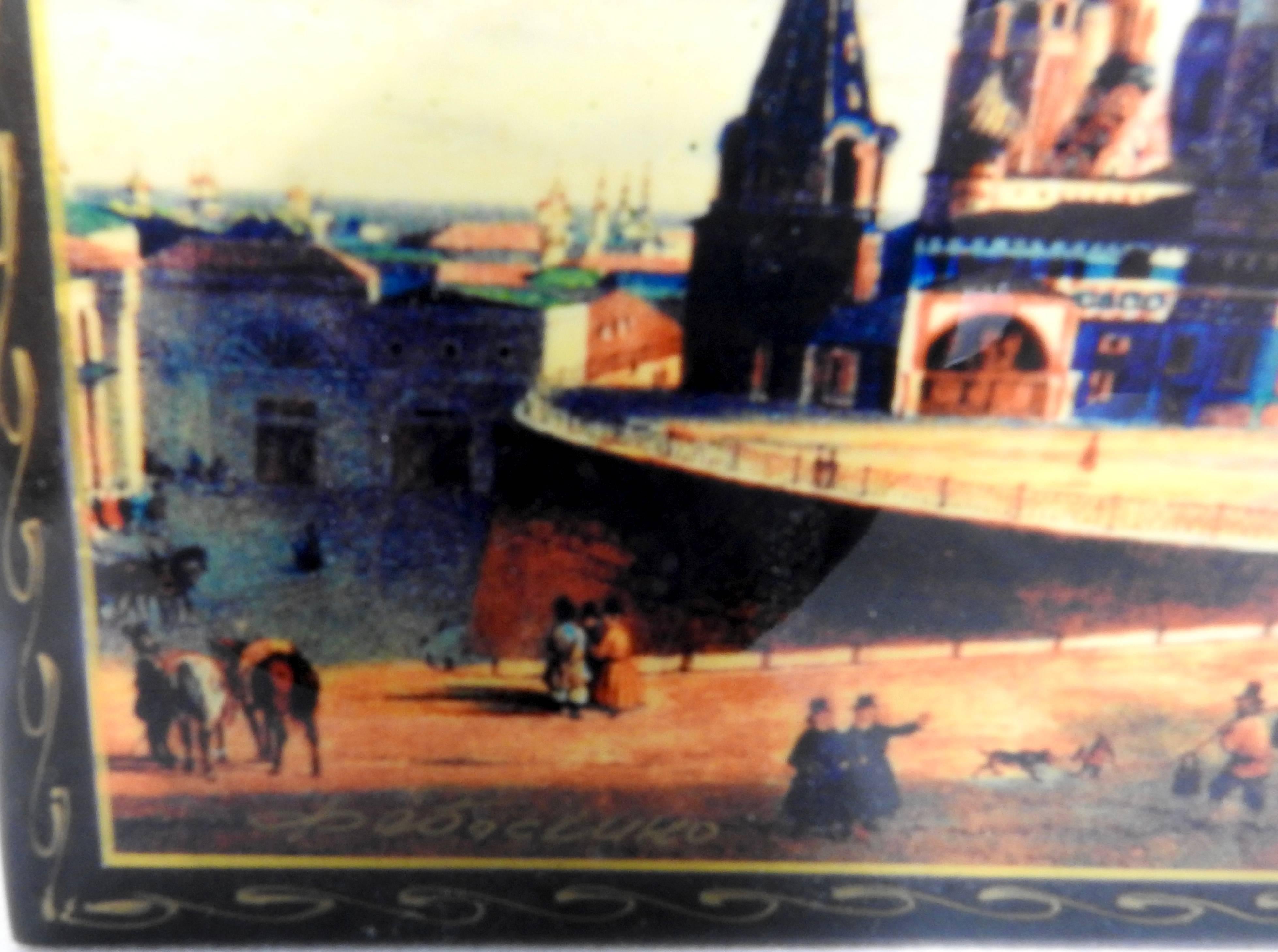 St. Basil's Cathedral on Russian Lacquer Box For Sale 1