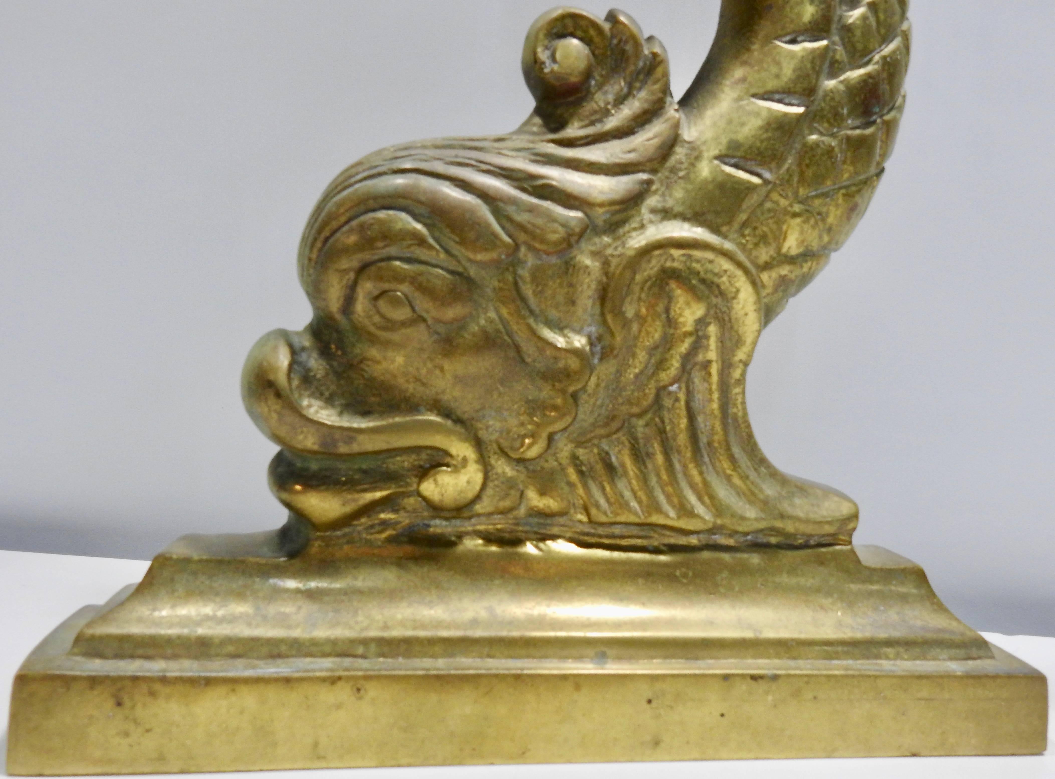 A massive Koi fish made of bronze will be a perfect doorstop for your dwelling. He has distinct casting from the tip of his tail to his nose. He is perched on a beveled platform.