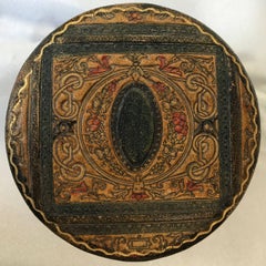 Italian Leather Box with Medallion, Midcentury