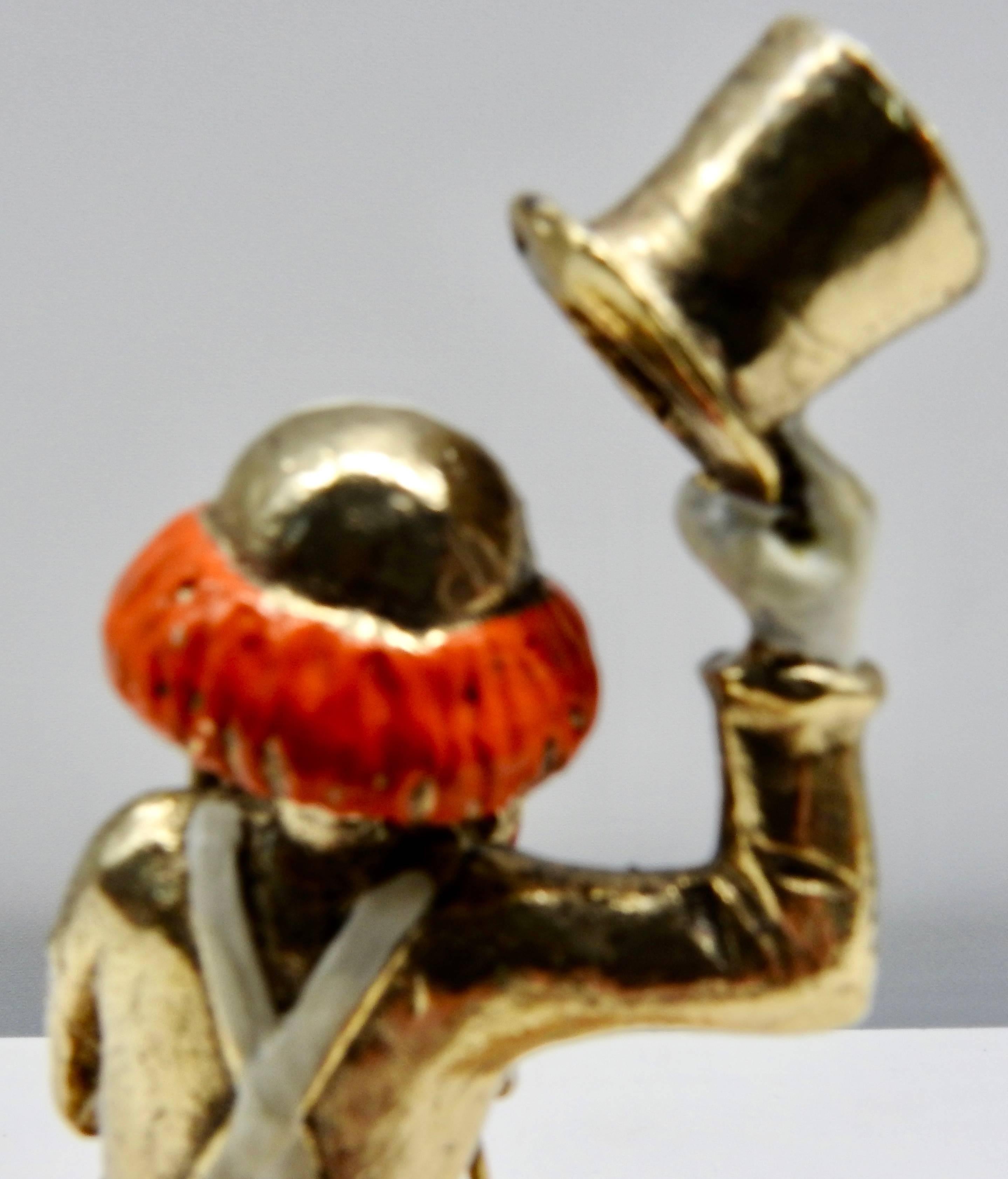 Cast Clown Sculpture with Cane and Top Hat by Ron Lee, 1979 For Sale
