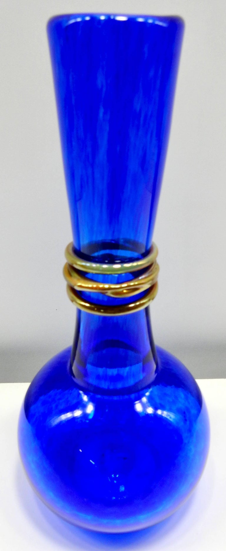Signed Ignis Cobalt Blue Bud Vase, 2004 For Sale at 1stdibs