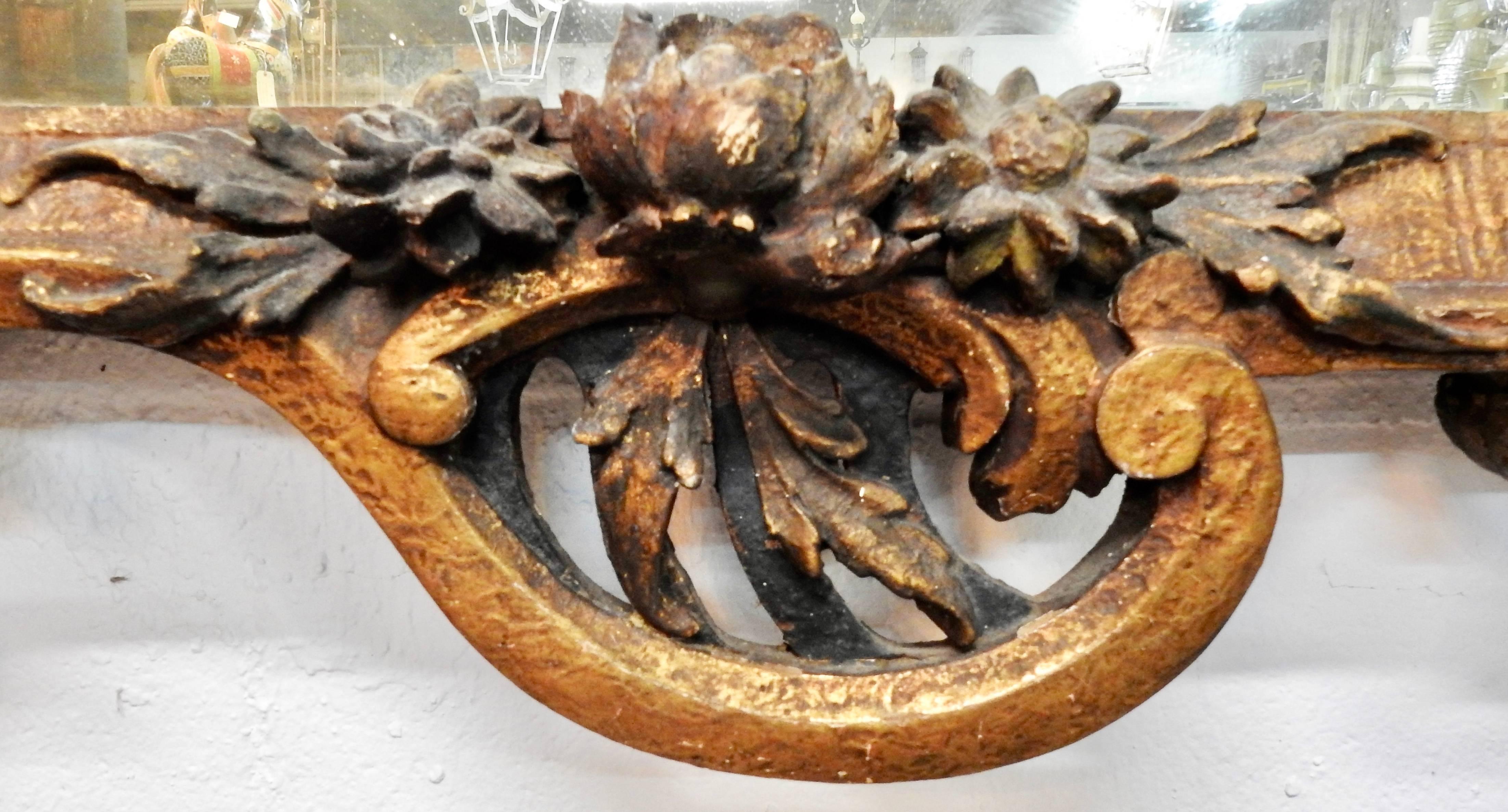 French Provincial French Flower Basket Mirror For Sale