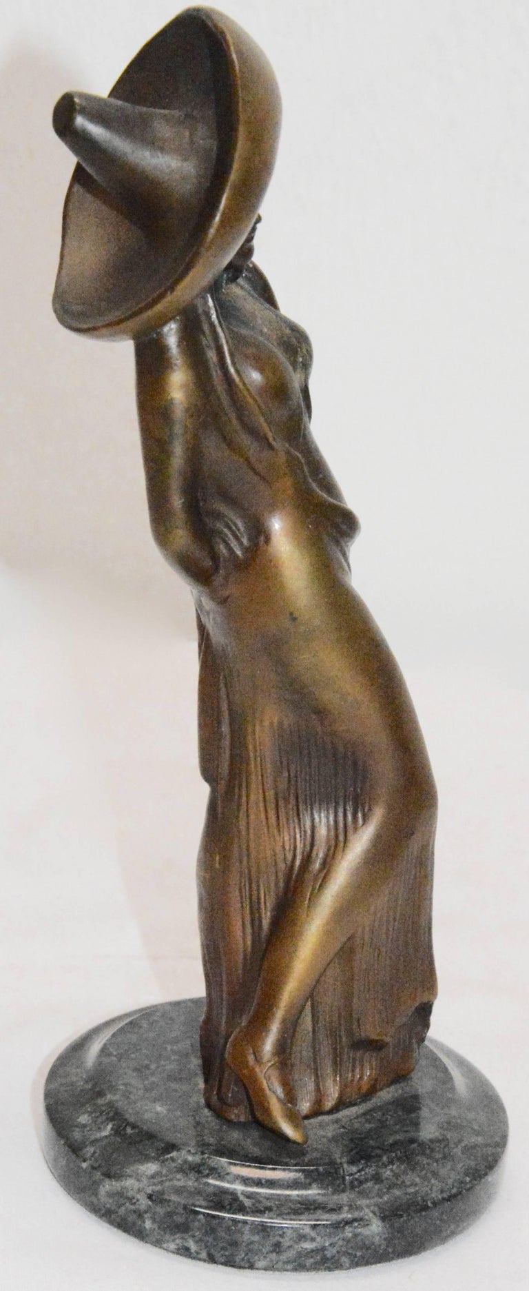 Art Deco Chiparus Bronze Statue of Lady For Sale at 1stdibs
