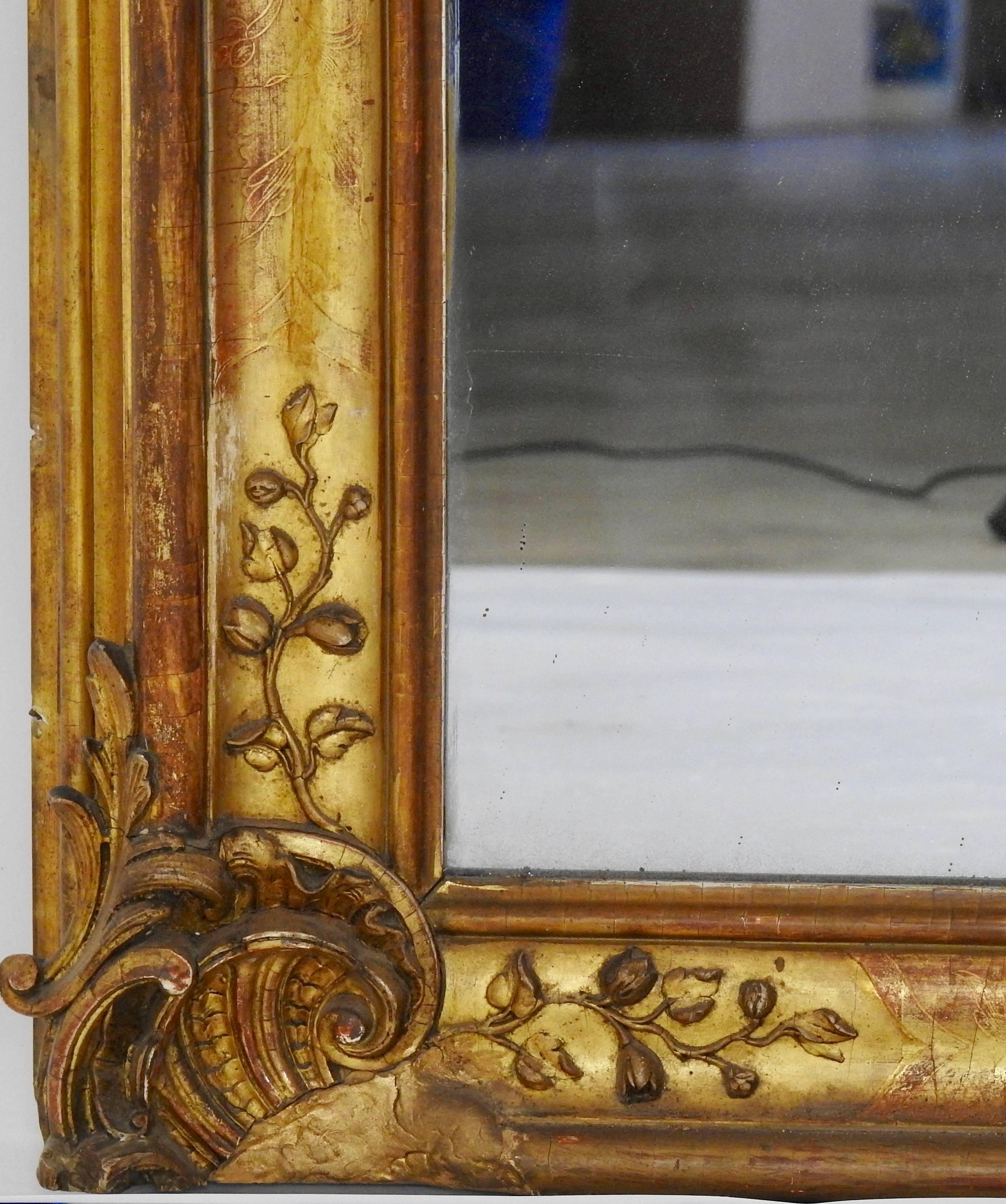 Gilt 19th Century French Gilded Wood Mirror