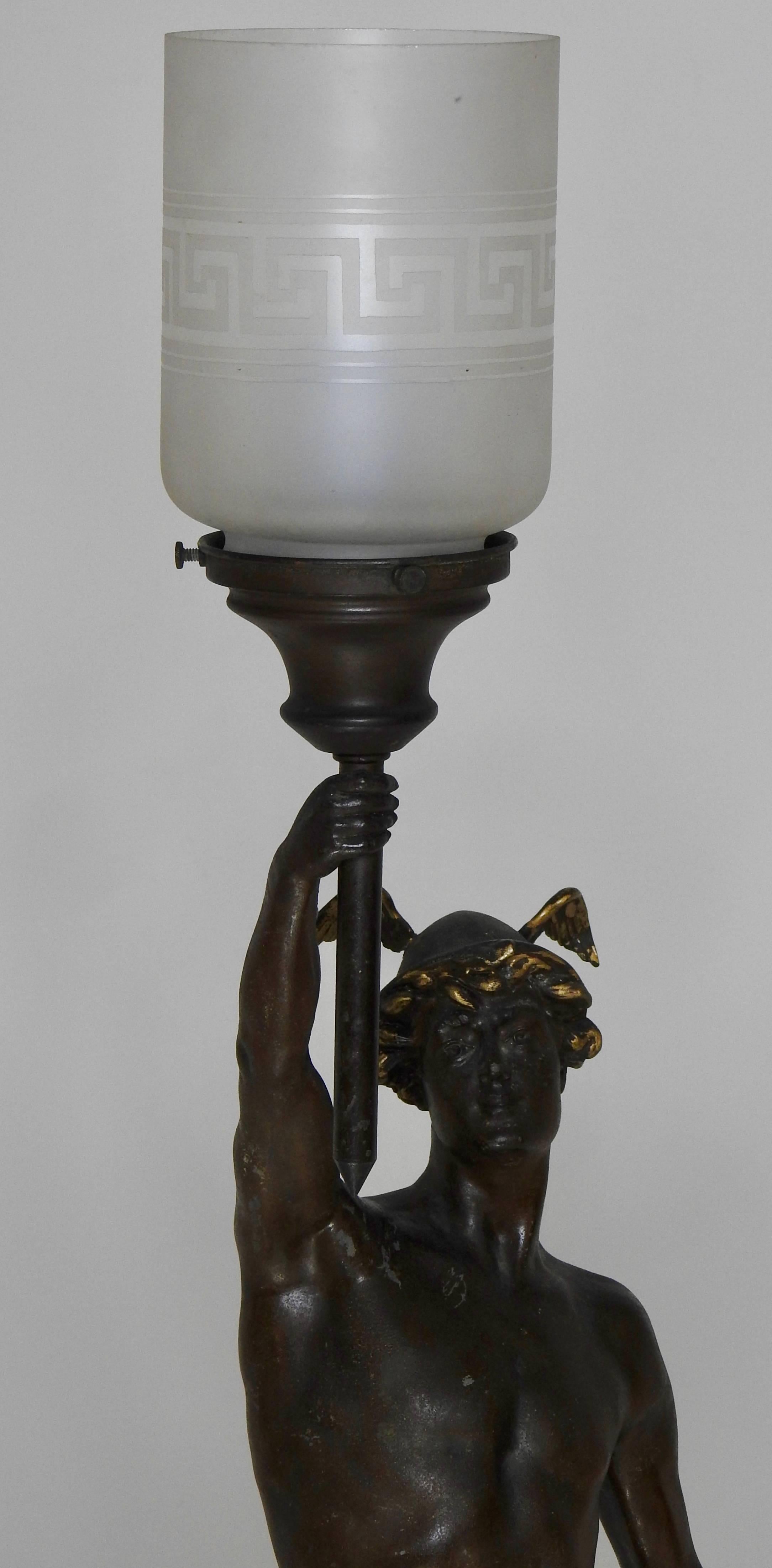 greek statue lamp
